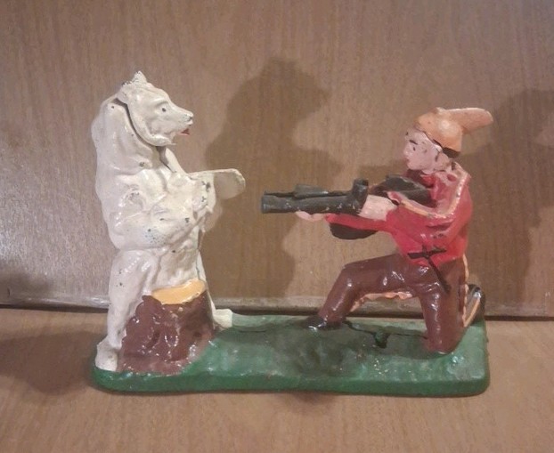 Vintage Cast Iron Indian Shooting Bear Mechanical Bank