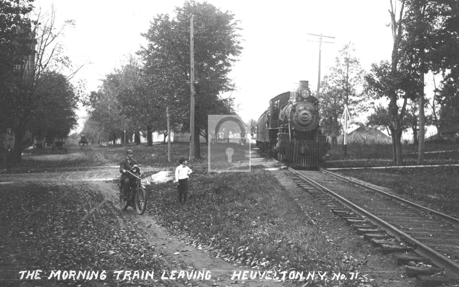 Morning Railroad Train Leaving Heuvelton New York NY - 11x17 Reprint