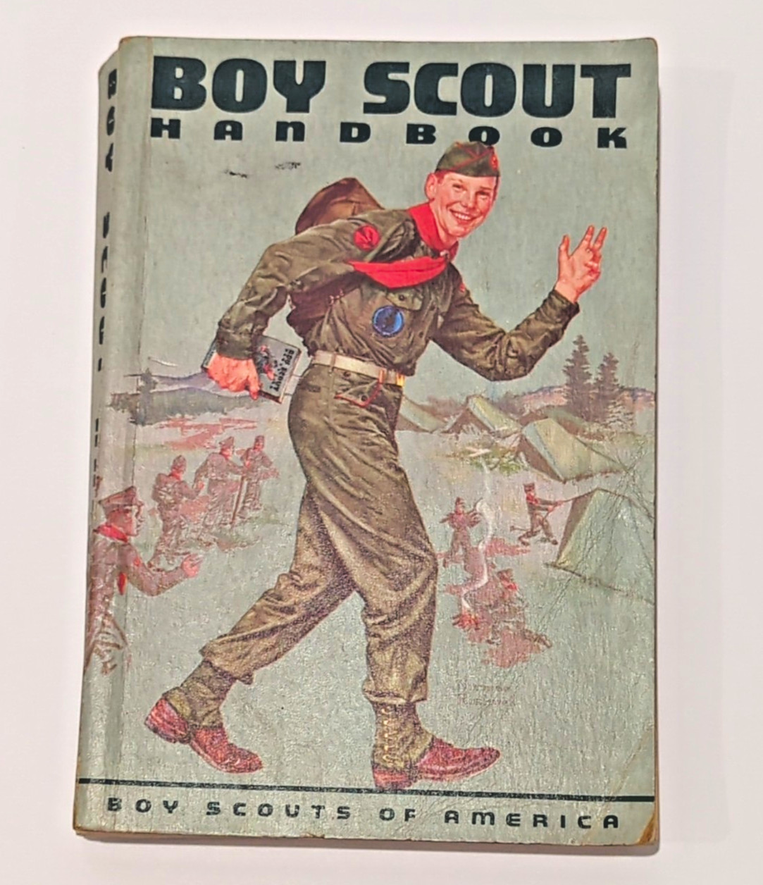 Vintage 1959 Boy Scouts of America Paperback Handbook Norman Rockwell Cover