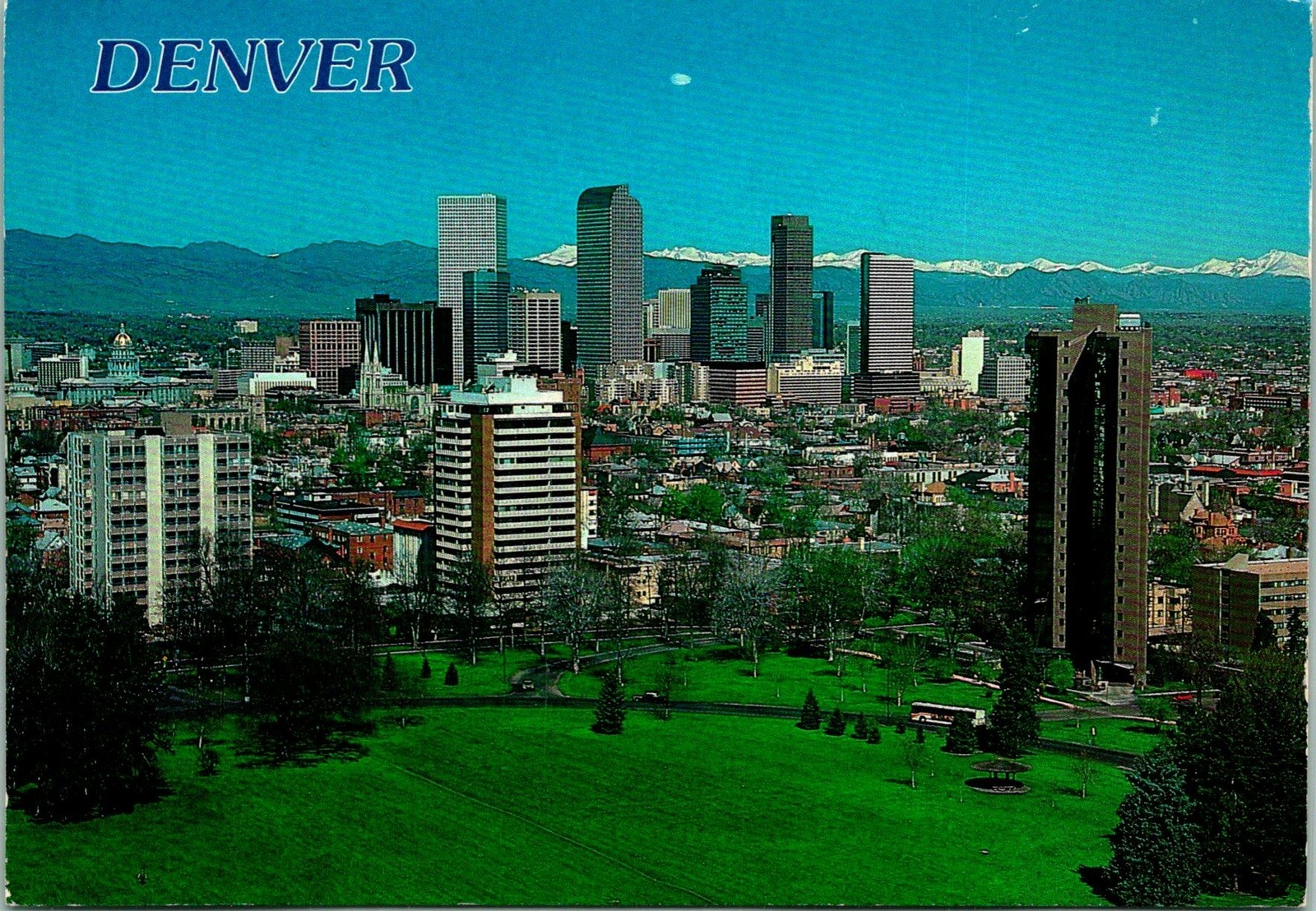 Denver CO Cheesman Park View Skyline Postcard used (20153)