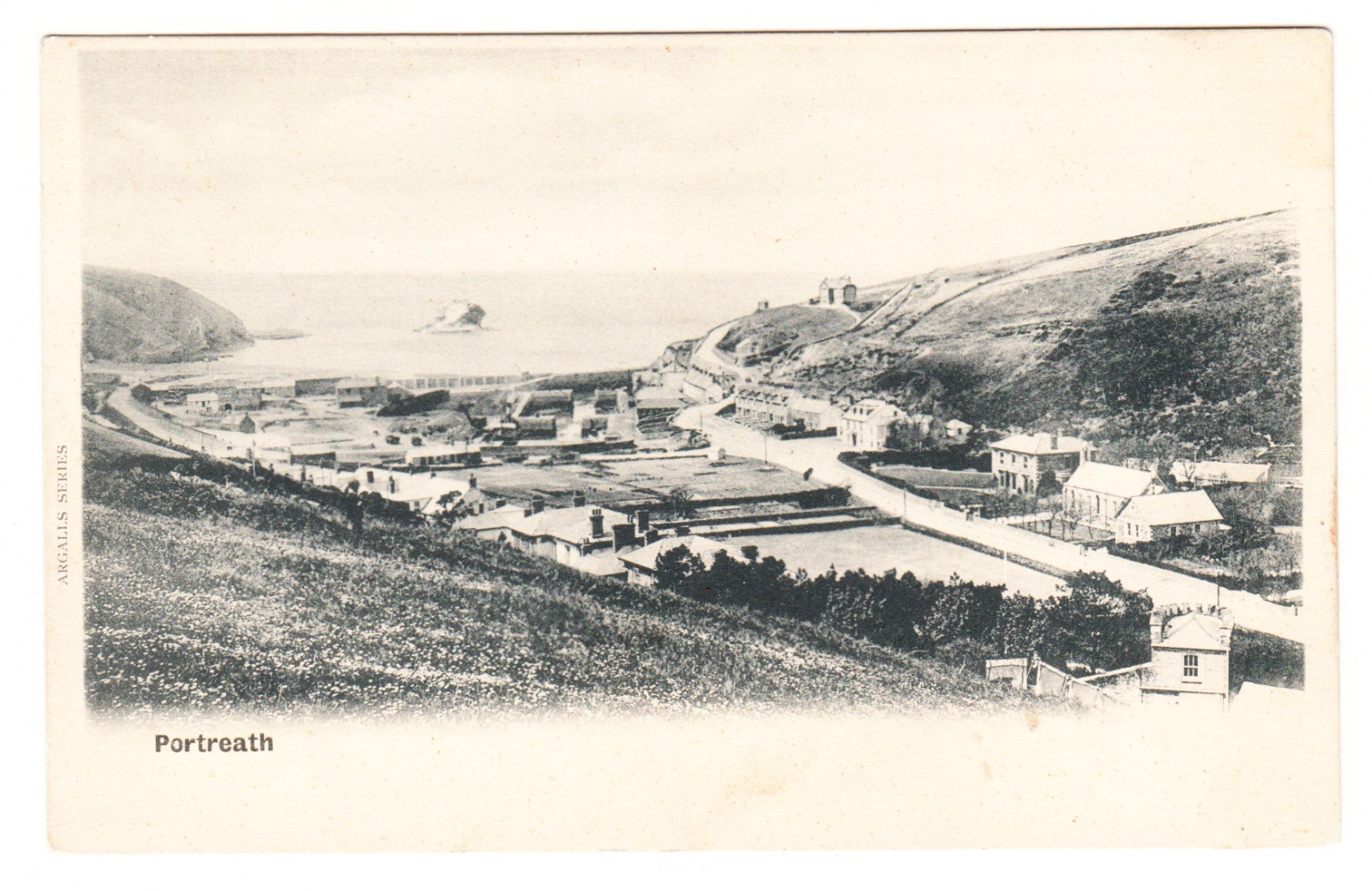 Portreath Cornwall England B&W Postcard c 1905 Argall’s Series - Near Mint