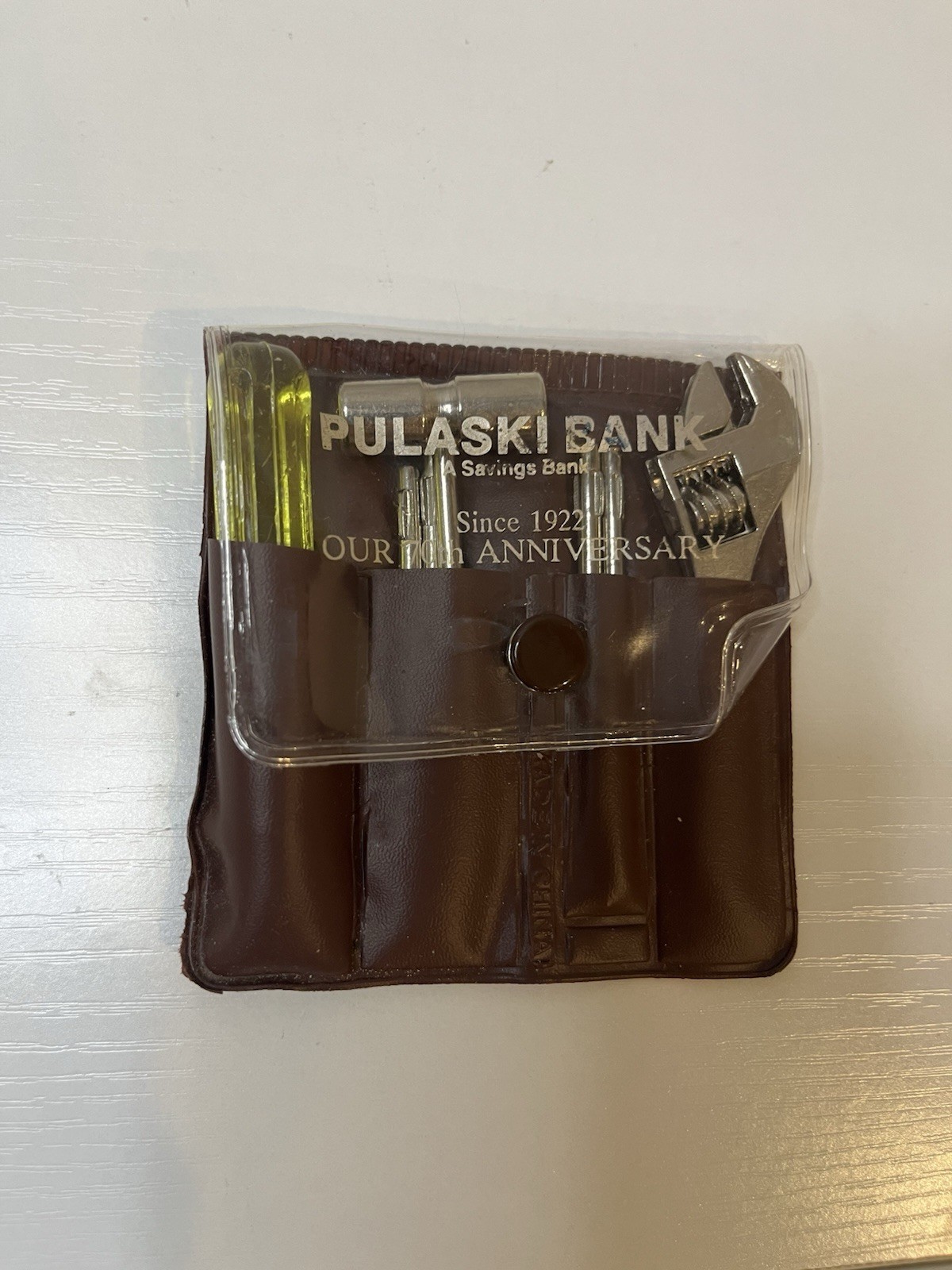 VINTAGE PULASKI BANK 70th ANNIVERSARY Mini Tool Kit Set Promo