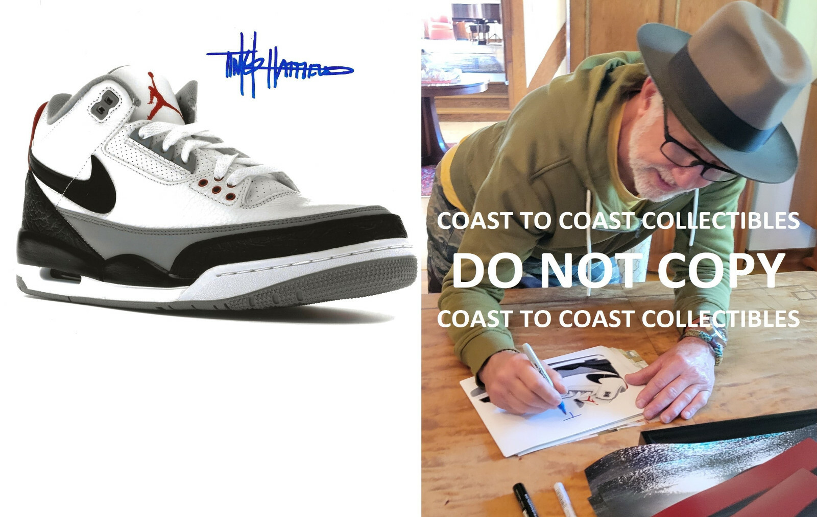 Tinker Hatfield signed autographed Nike Air Jordan 3 8x10 photo COA. exact proof
