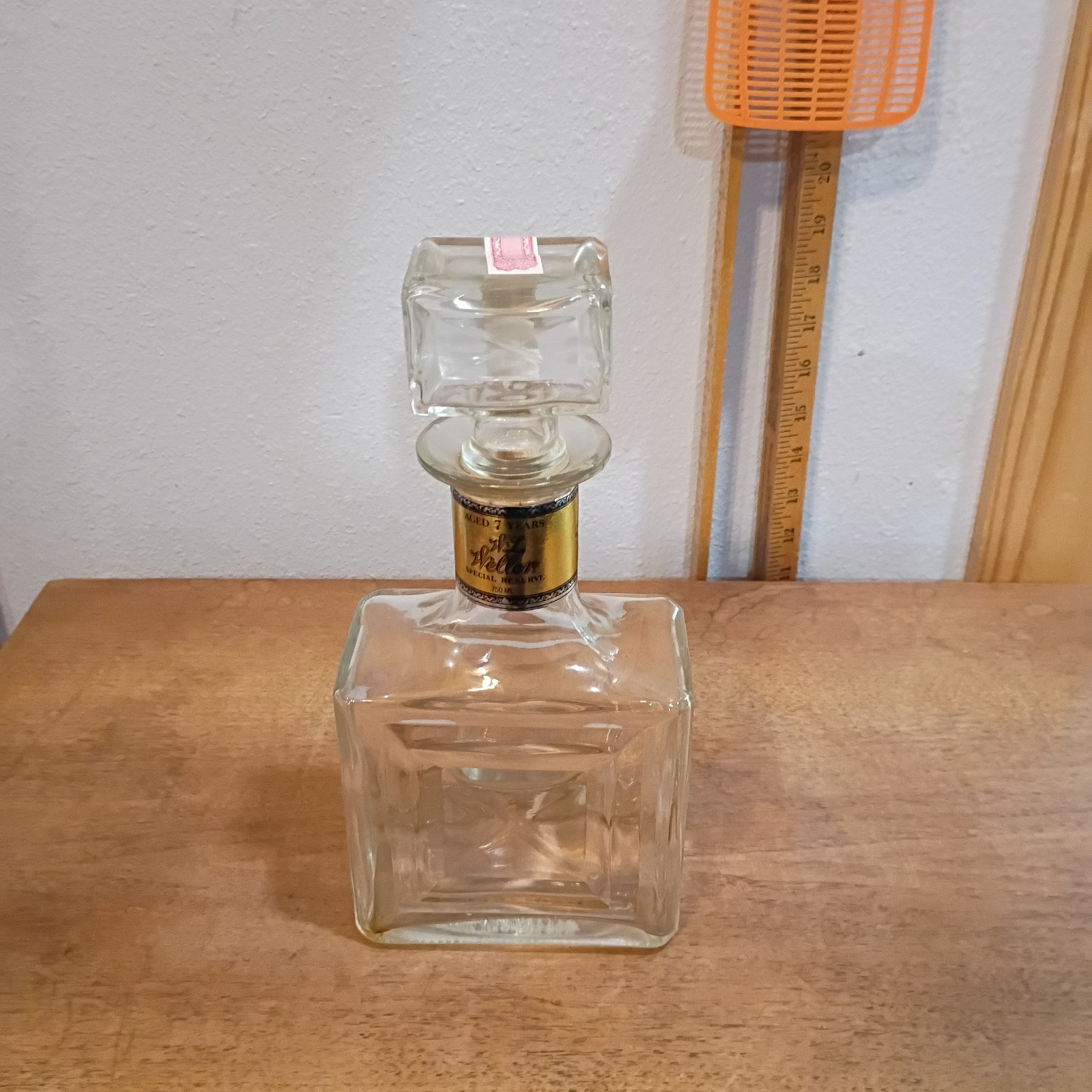 Vintage WL Weller Special Reserve Empty Decanter Bottle glass stopper 89