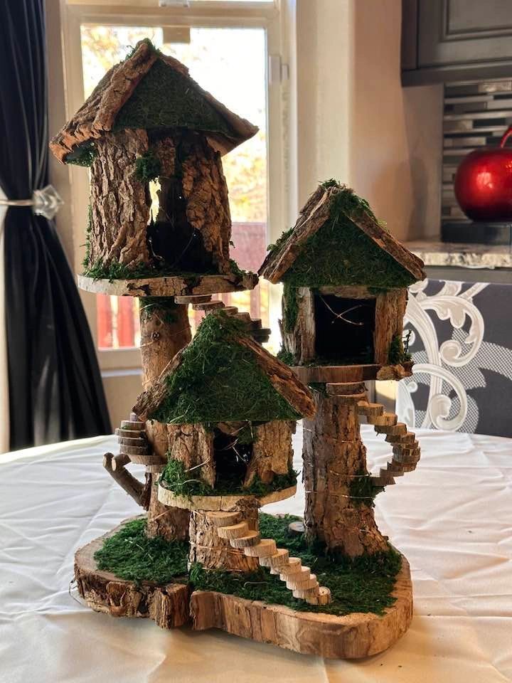 DIY Fairy House (you decorate inside and out) With Lights Comes Assembled
