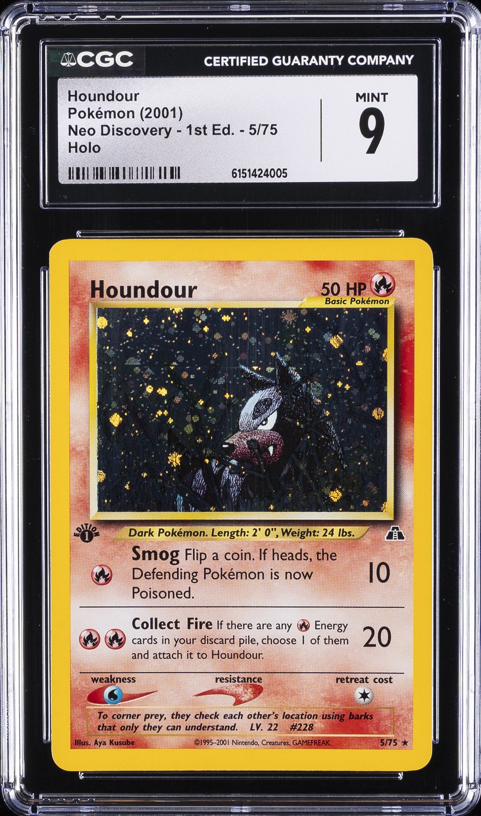2001 NEO DISCOVERY 1ST EDITION #5 HOUNDOUR CGC 9