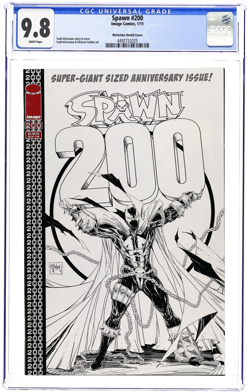 Spawn 200I McFarlane B&W 1:50 Variant CGC 9.8 2011 4492732025