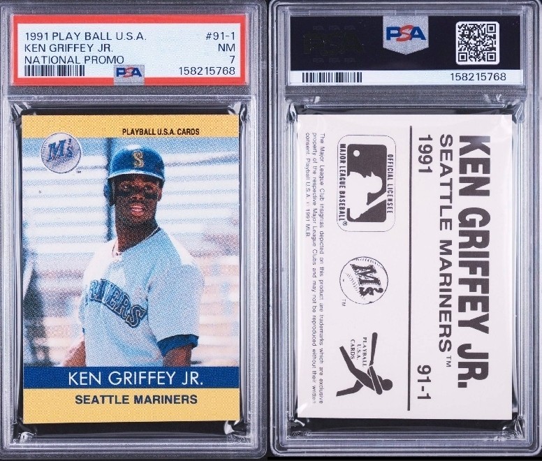 1991 Play Ball USA National Promo 91-1 Ken Griffey Jr Rare PSA 7 