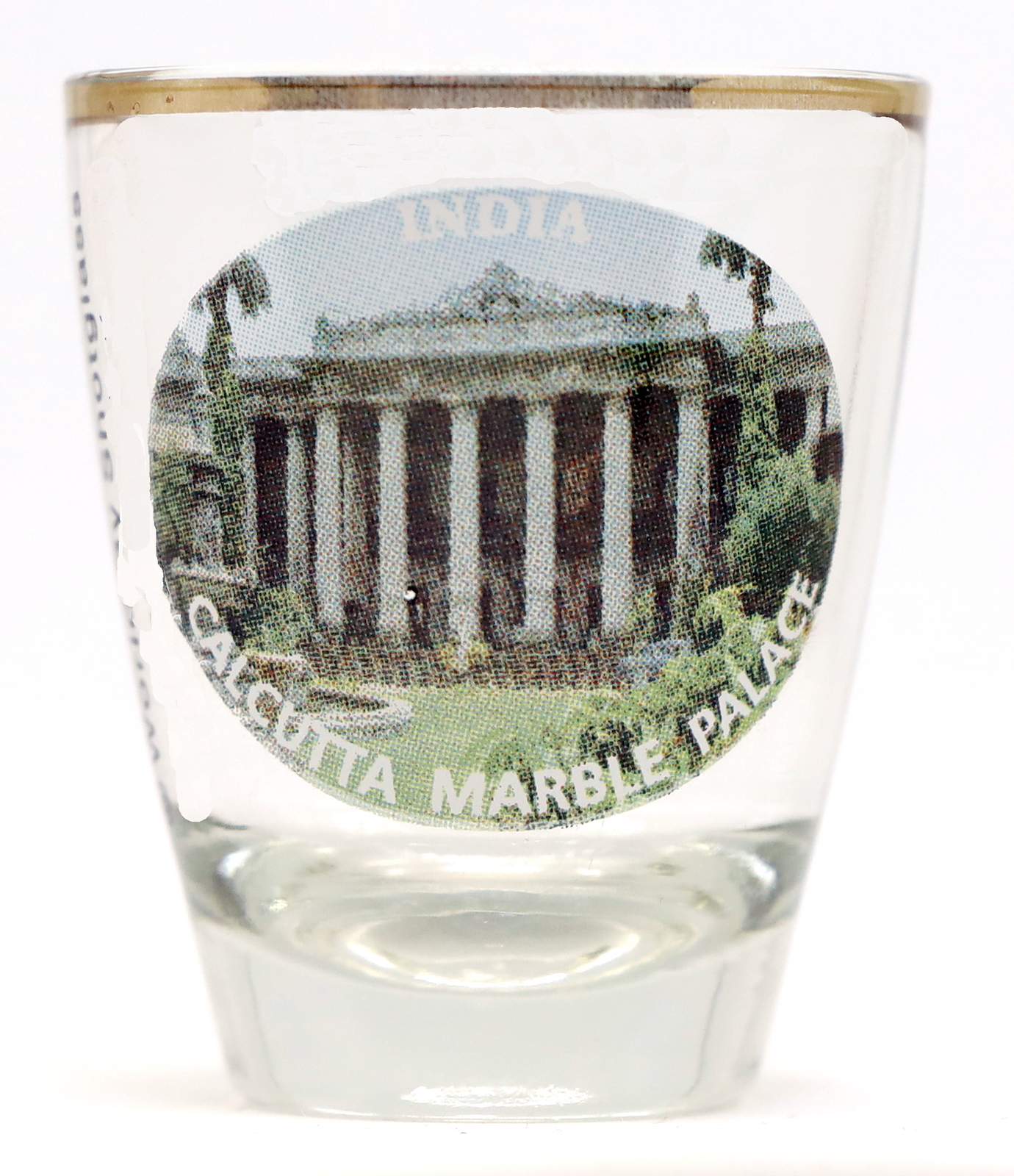 INDIA CALCUTTA MARBLE PALACE SHOT GLASS SHOTGLASS