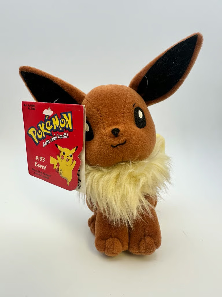 1998 Hasbro Nintendo Pokemon #133 Eevee Beanie Plush Vintage With Tag