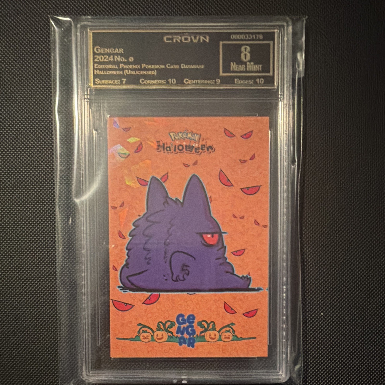 Crown Collectibles & Grading 8 Gengar #0 2024 Pokemon Halloween DB Card EN