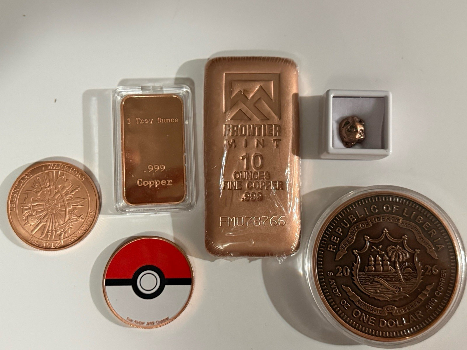 Frontier Mint 10 oz .999 Fine Copper Bar w/ COA Serialized Bullion Lot