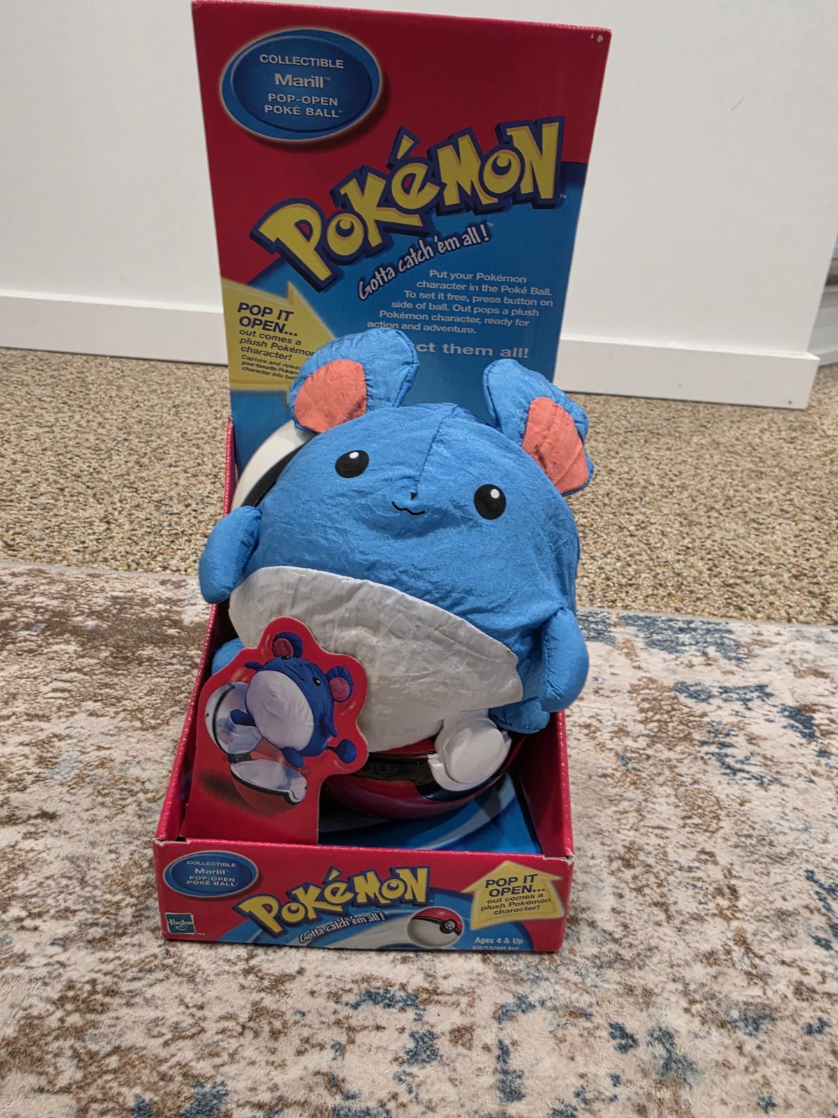 Vintage 2000 Pokémon Marill Pop-Open Poké Ball Plush New in Package Rare