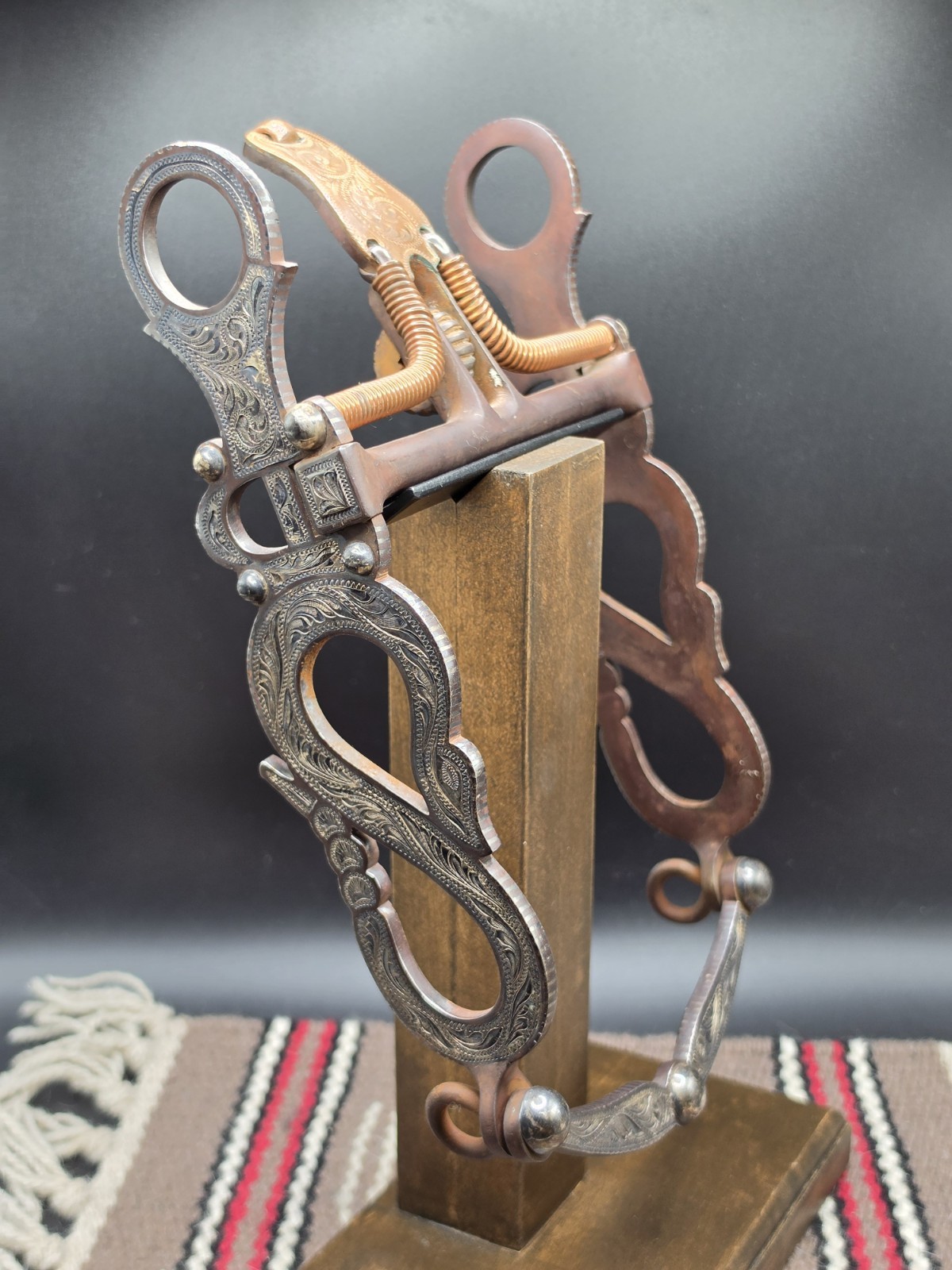 Rare Vintage Garcia Elko Nevada Sterling Overlay Rattle Snake Spade Bit