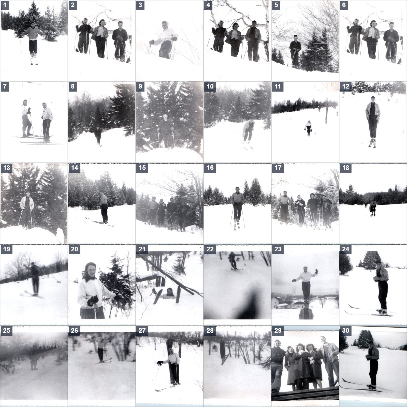 x30 LOT c1940s Skiing Women 6\