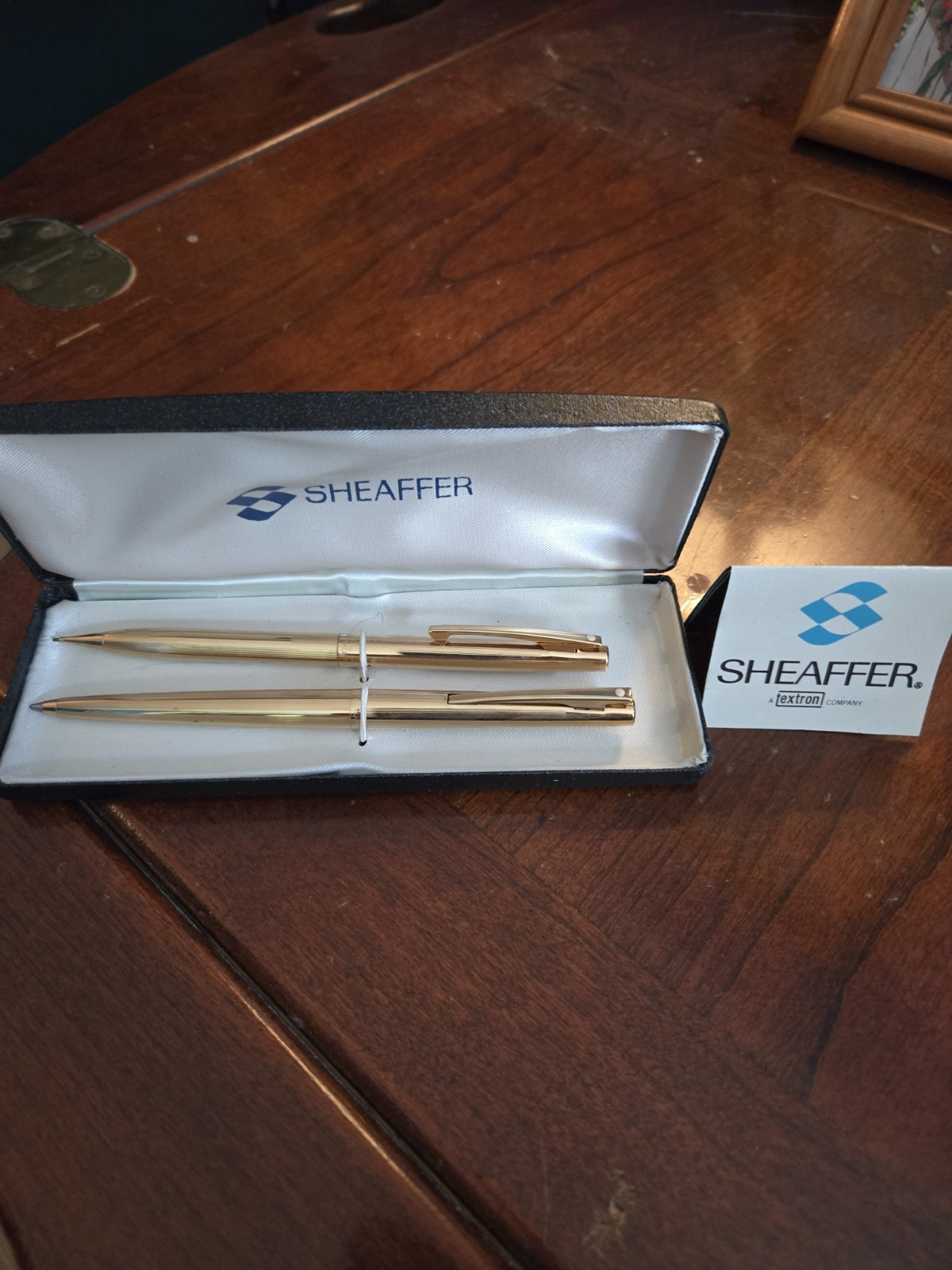 Scheaffer 12k Goldfilled Writing Blue Ink Pen And Mechanical Pencil Set