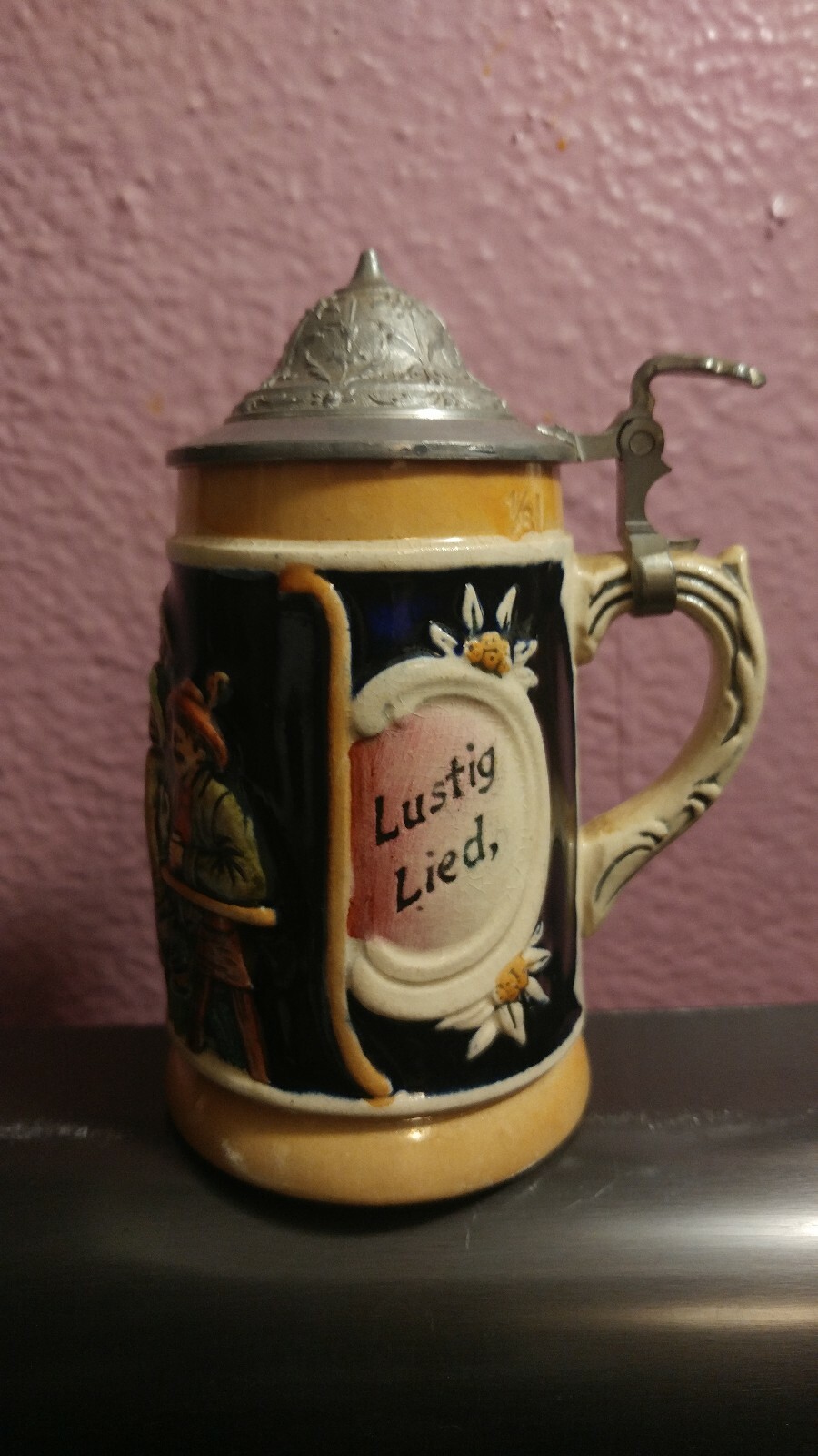 Vtg Tiny German Beer Stein Made in Germany 326 A Froh Gemiit 5