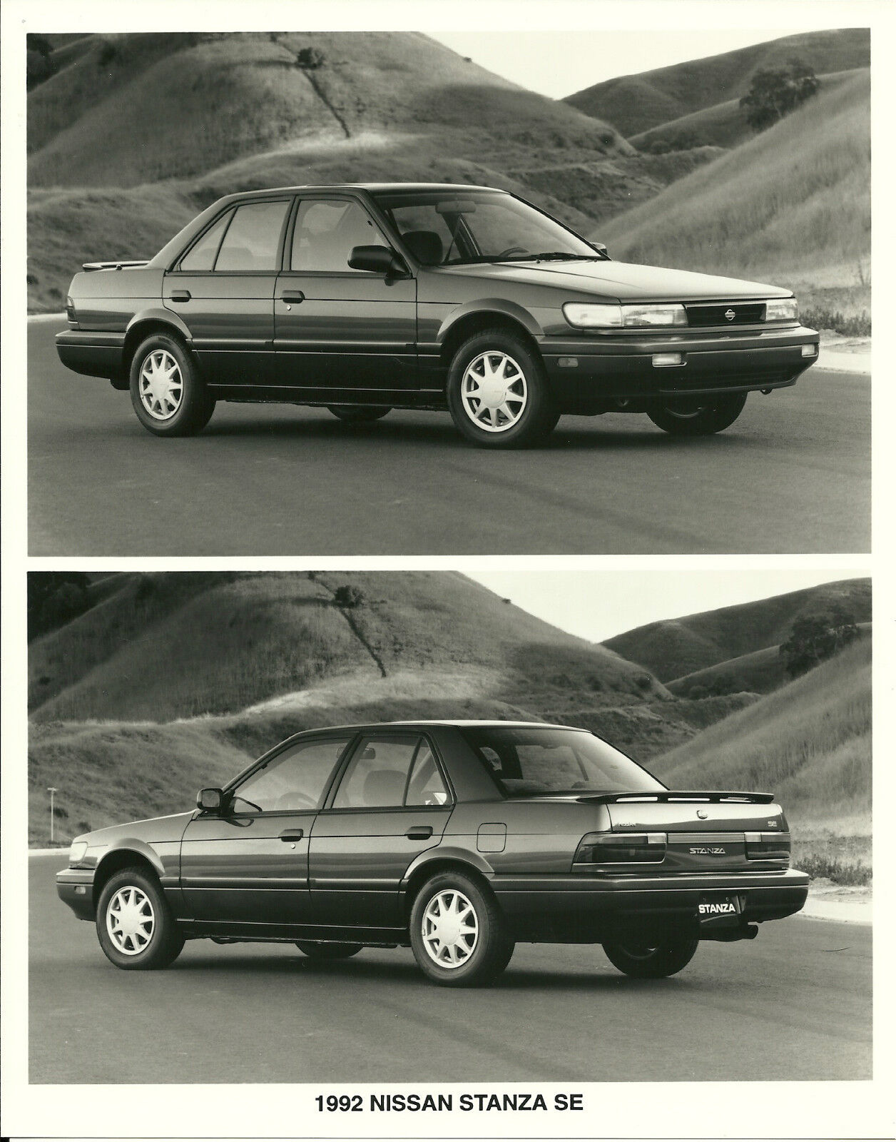 1992 Nissan STANZA Press Kit + Photo\'s for ? Brochure : XE, SE, GXE