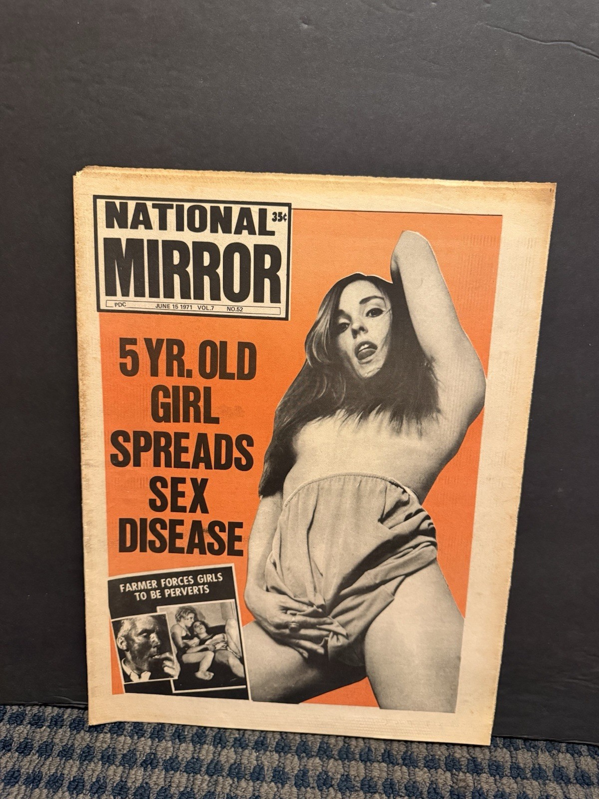 1971 National Mirror Newspaper, 5yr Old Girl Spreads Sex Disease (10W)