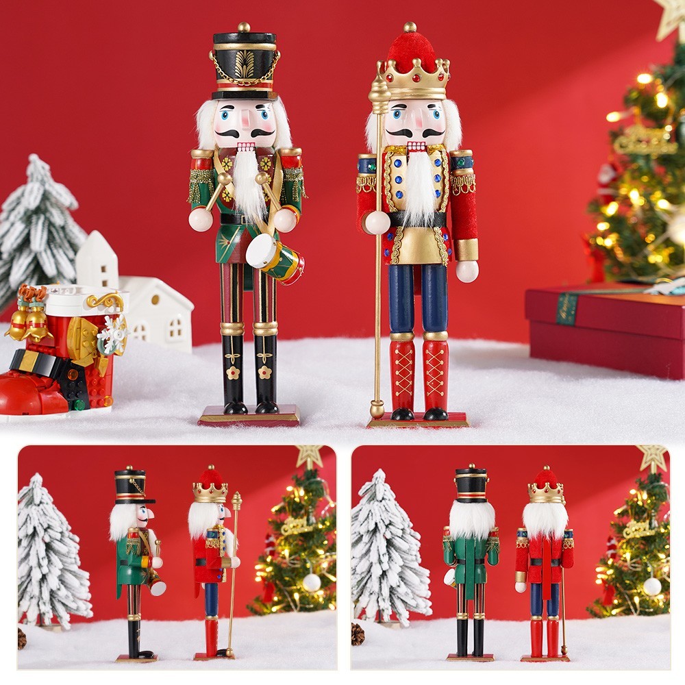 2Pcs Wooden Christmas Soldier Nutcracker Decoration 12