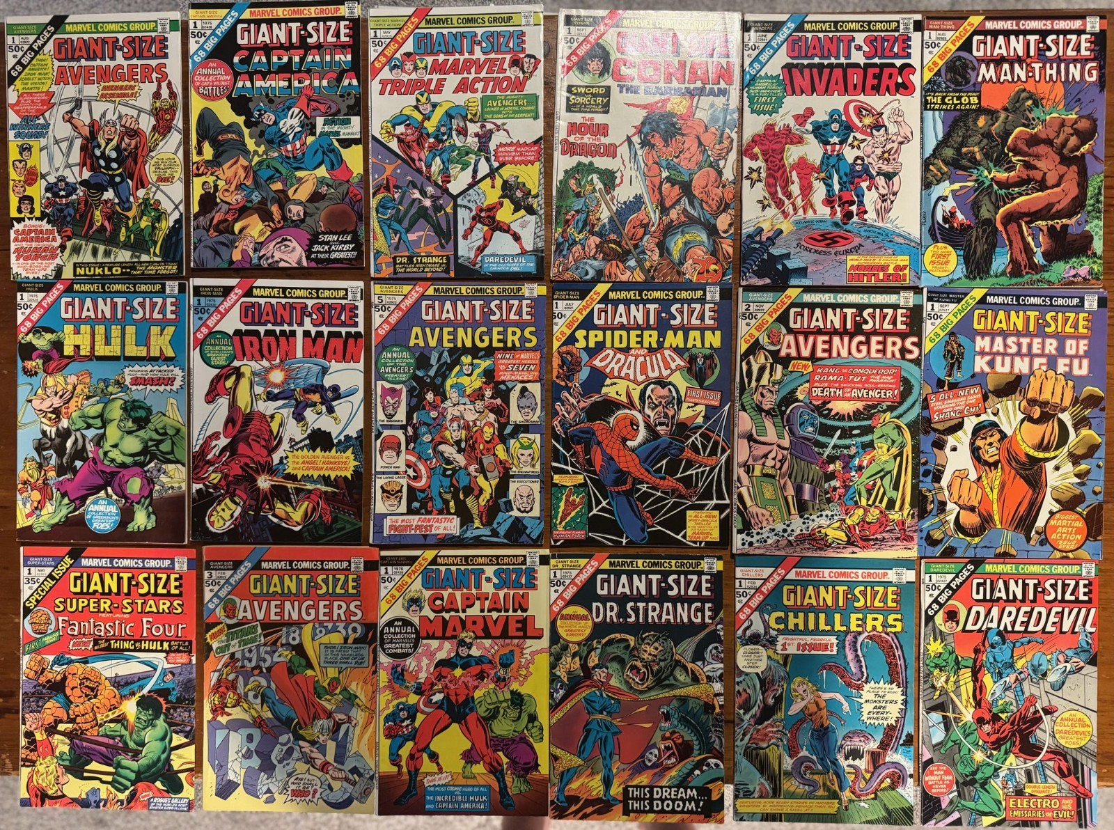 Marvel Giant-Size 1 Lot 18 Spider-Man Dracula Conan Hulk Avengers 1 2 3 5 1974