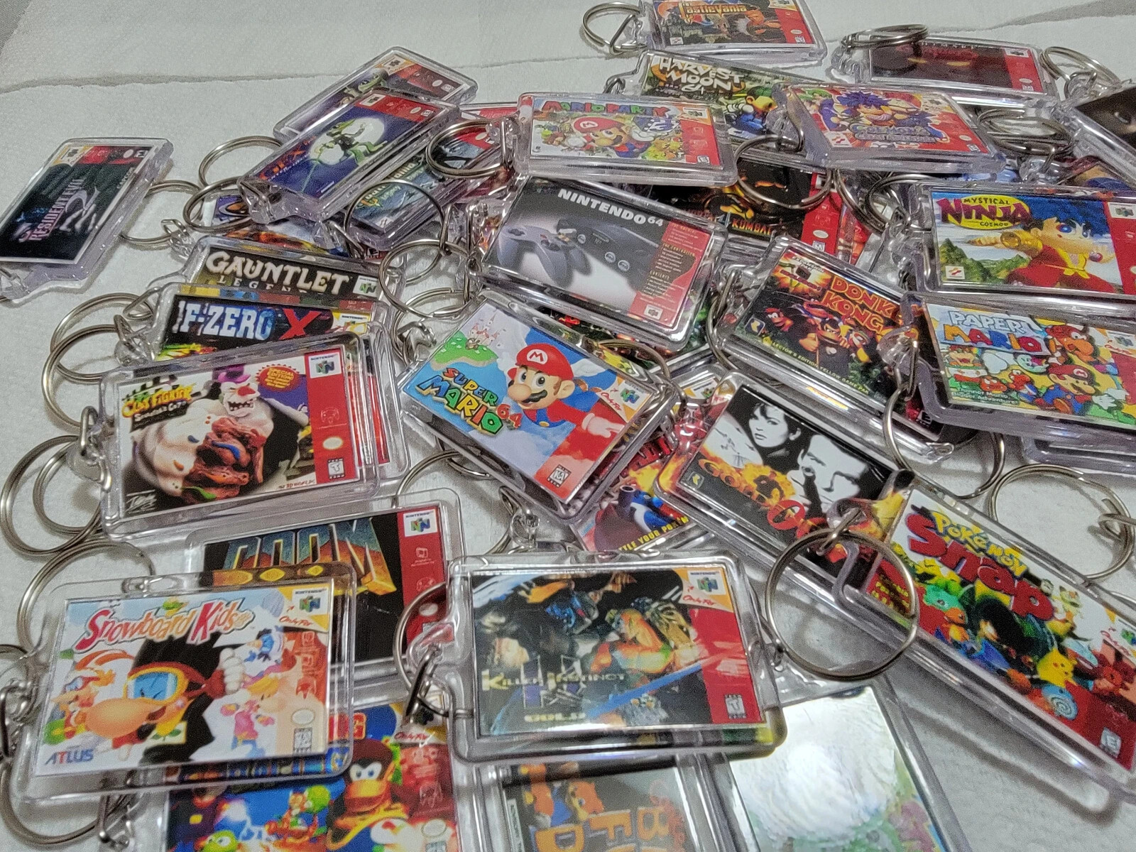 Nintendo 64 N64 Game Art Video Game Keychain | Chain | Pendent (Front & Back)