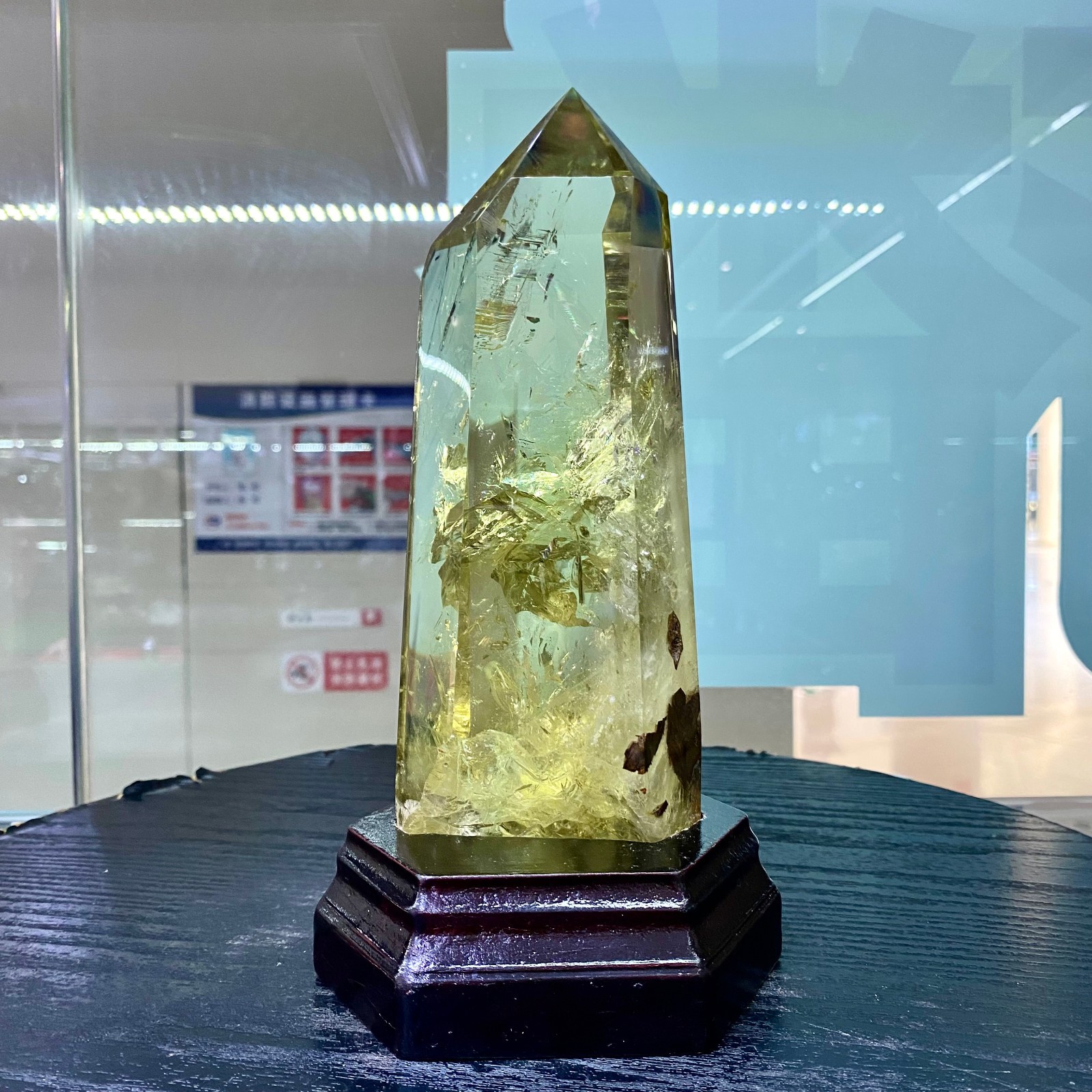 Natural yellow crystal obelisk Crystal energy column Reiki healing 3LB