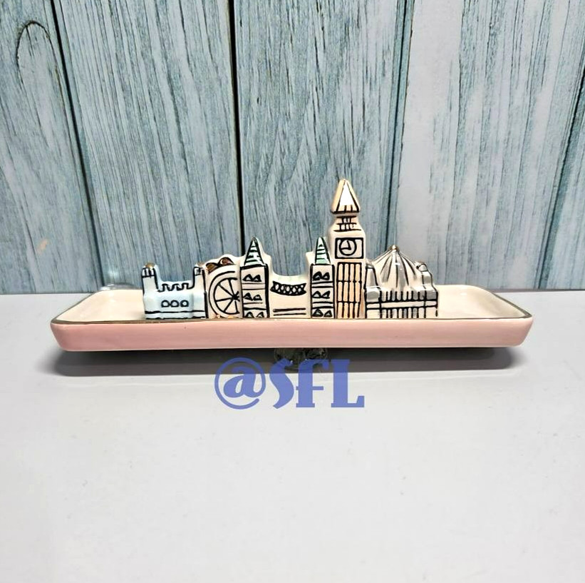 Anthropologie London Landmark Skyline Ceramic Trinket Dish Big Ben London Eye