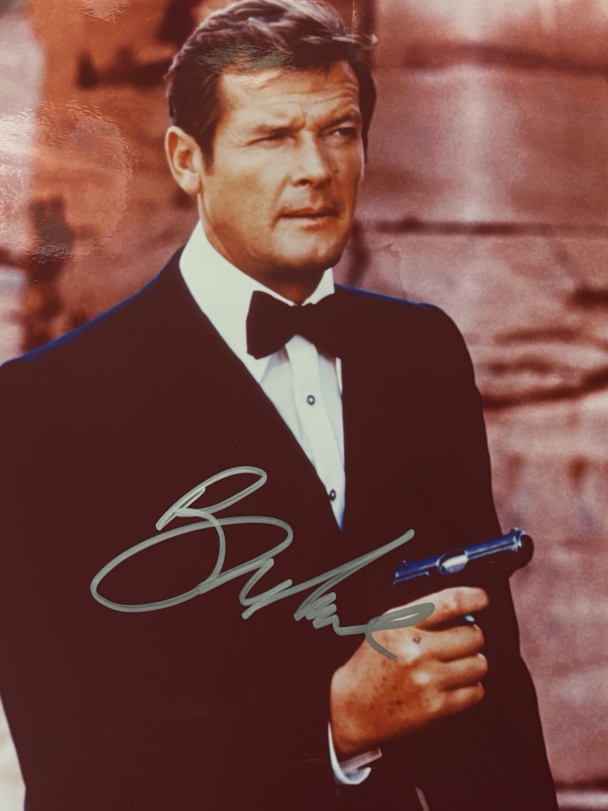 Roger Moore Signed Original Photo w/ COA - Sasha & Sadie's Celebrity Autographs