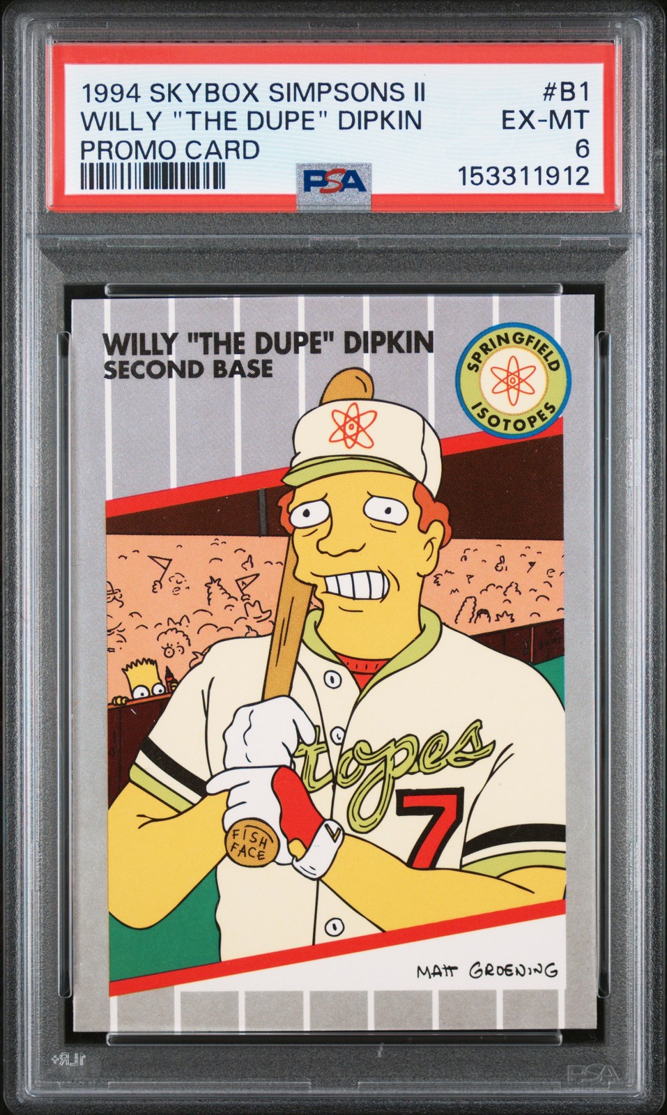 1994 SKYBOX SIMPSONS II PROMO CARD #B1 WILLY 