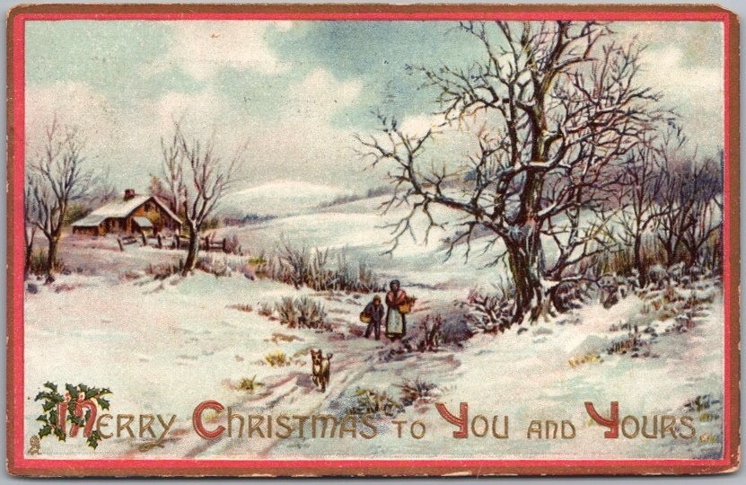 1913 Tuck's Series 9 Postcard Winter Scene 