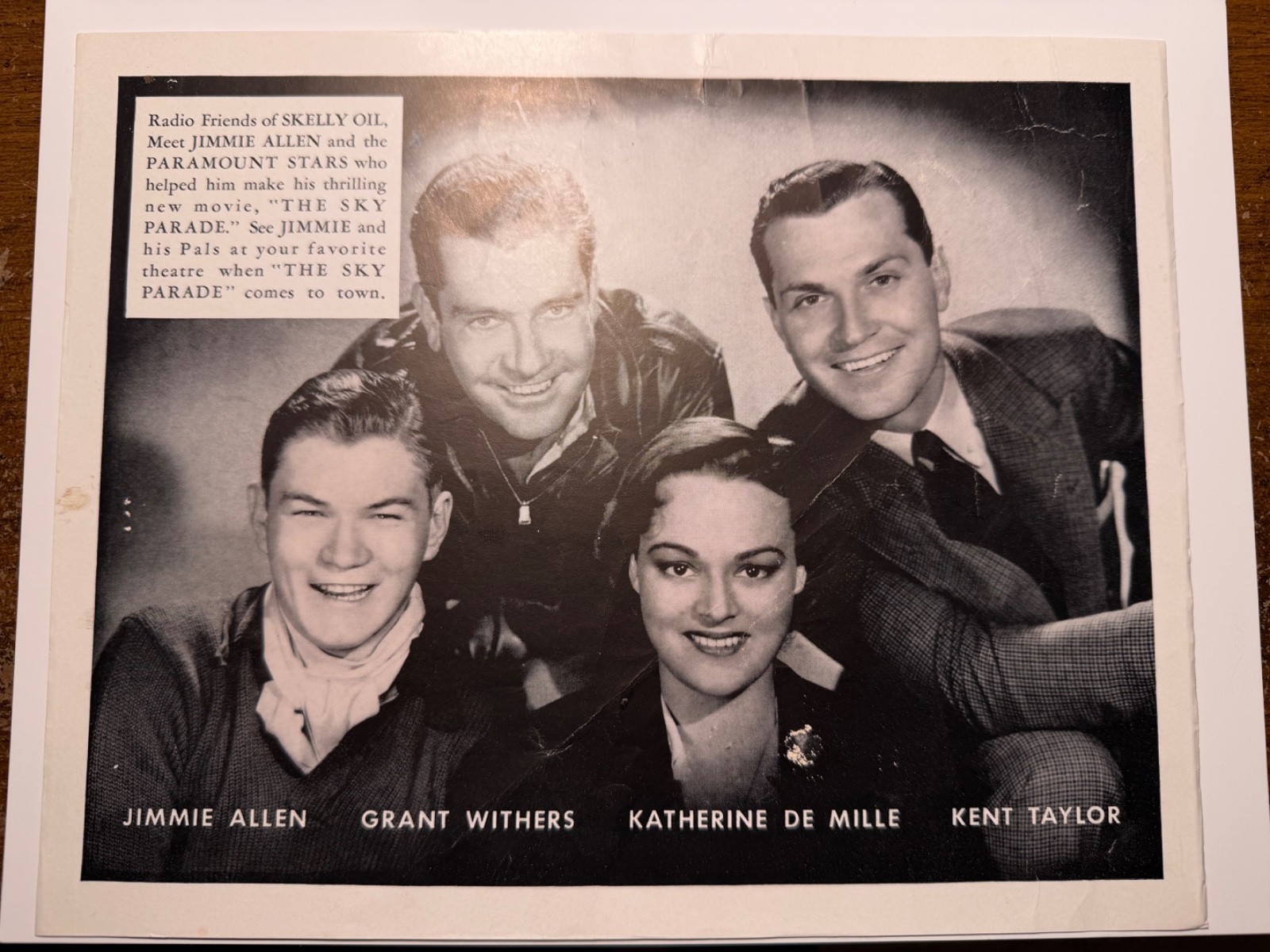 1939 Jimmie Allen “The Sky Parade” Movie Cast Photo premium
