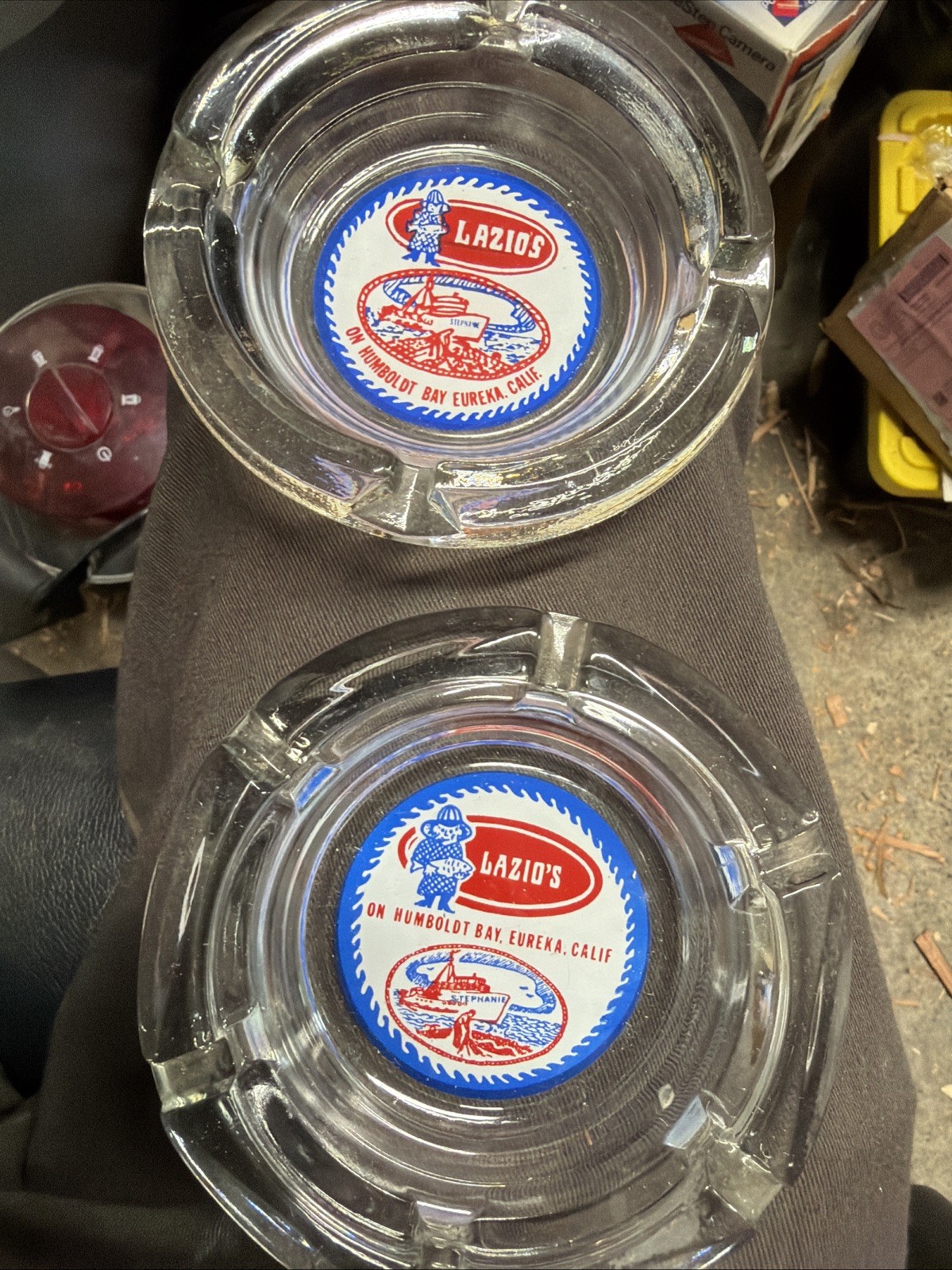 Pair Of Lazios on Humboldt Bay Ash Trays Mint Condition