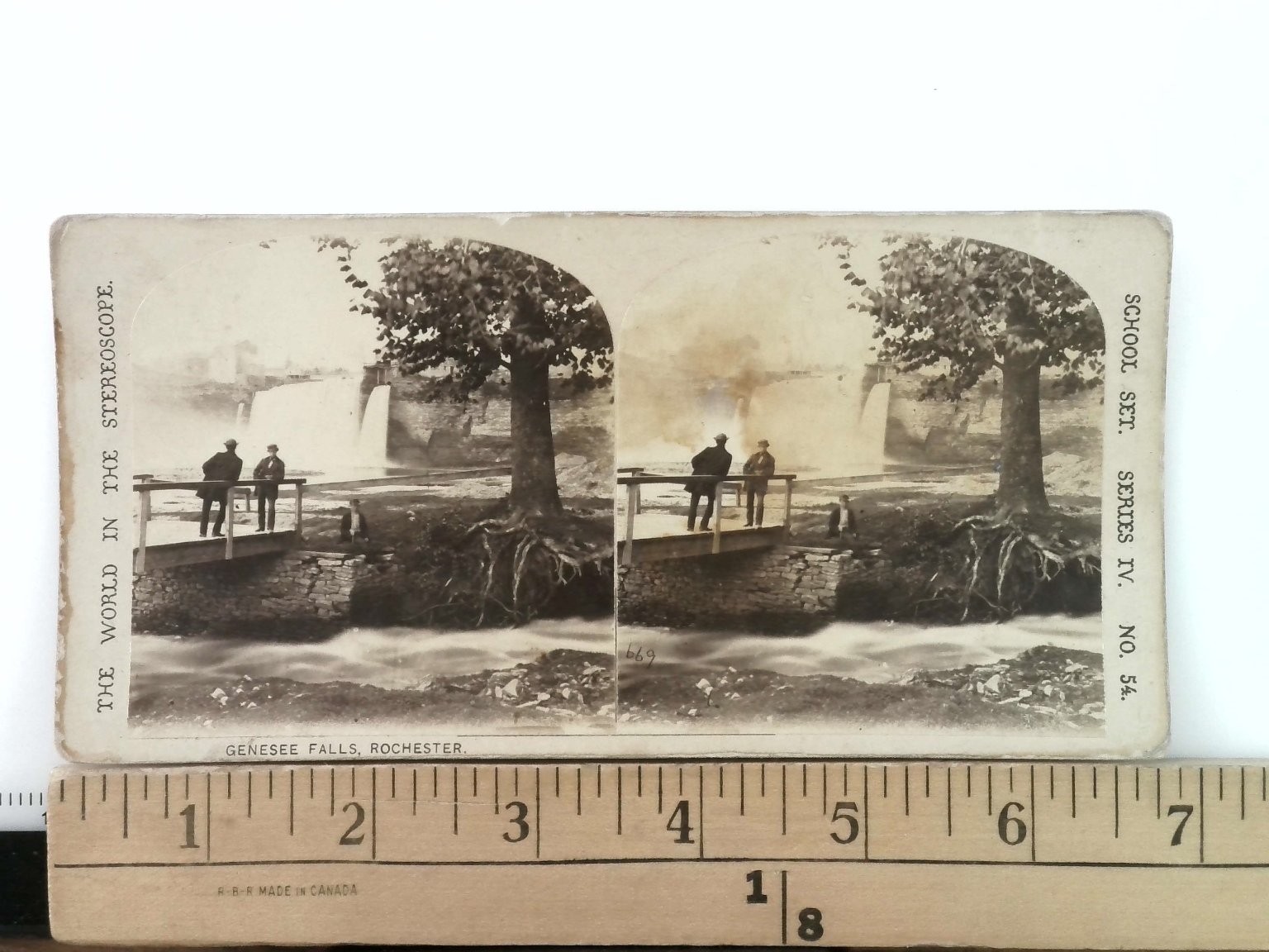 Genesee Falls Rochester Stereoview The World in the Stereoscope c. 1900s School