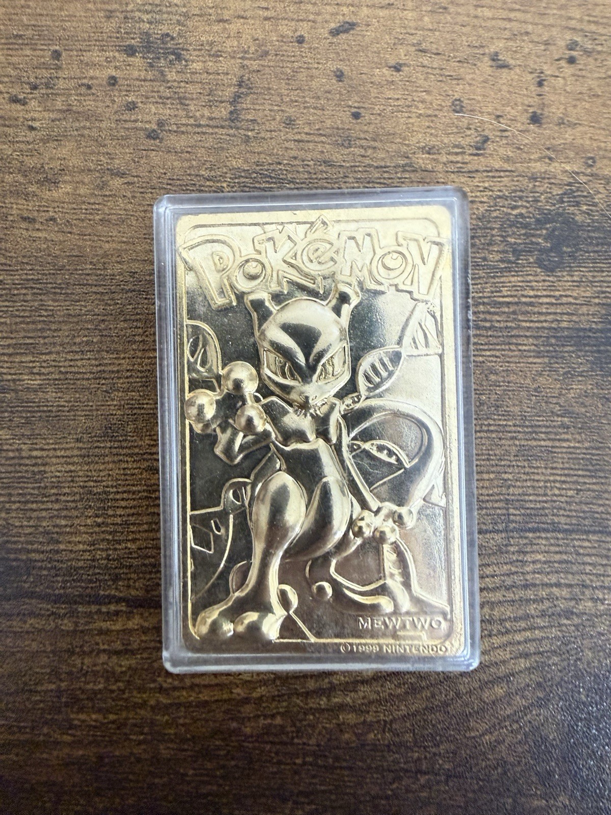 Pokemon Mewtwo Gold Collectible Card  1999 Authentic