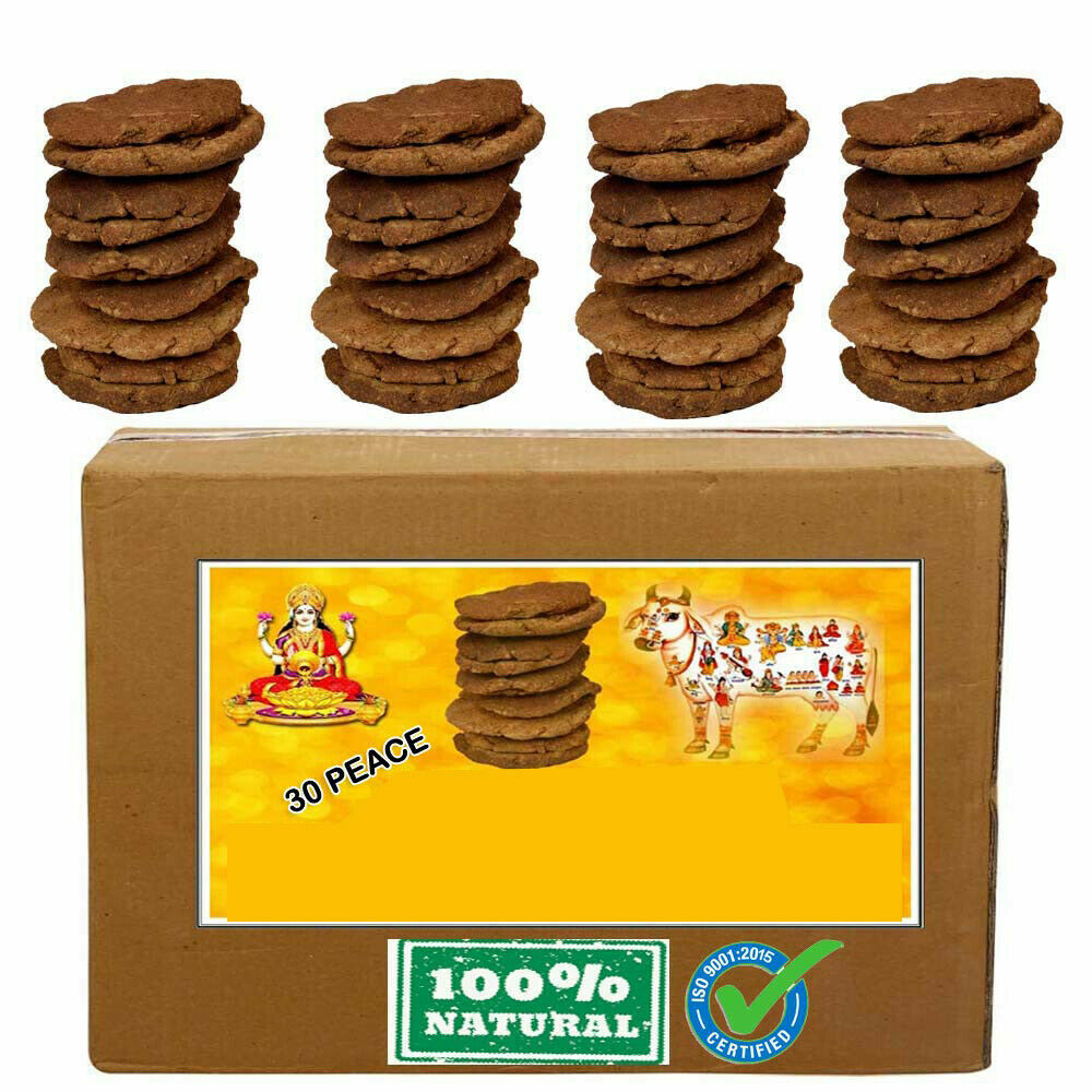 100% pure indian cow dung Cakes ( Brown ) Pack of 60 US 