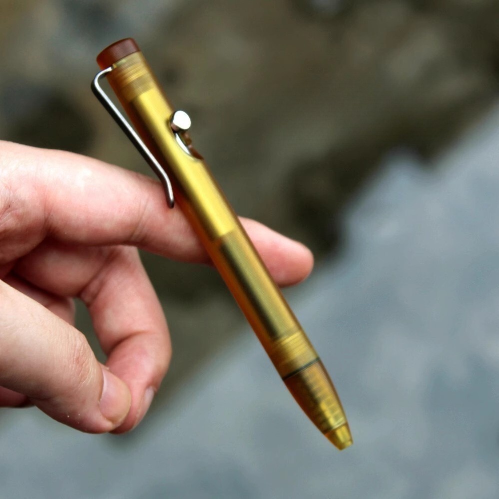 1 Piece ULTEM Made Bolt Pen with Titanium Pocket Clip Wring Pen Short Version