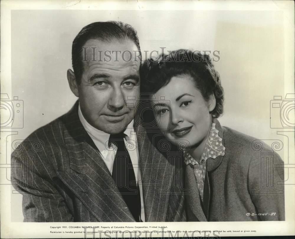 1951 Press Photo Broderick Crawford and Betty Buehler star in 