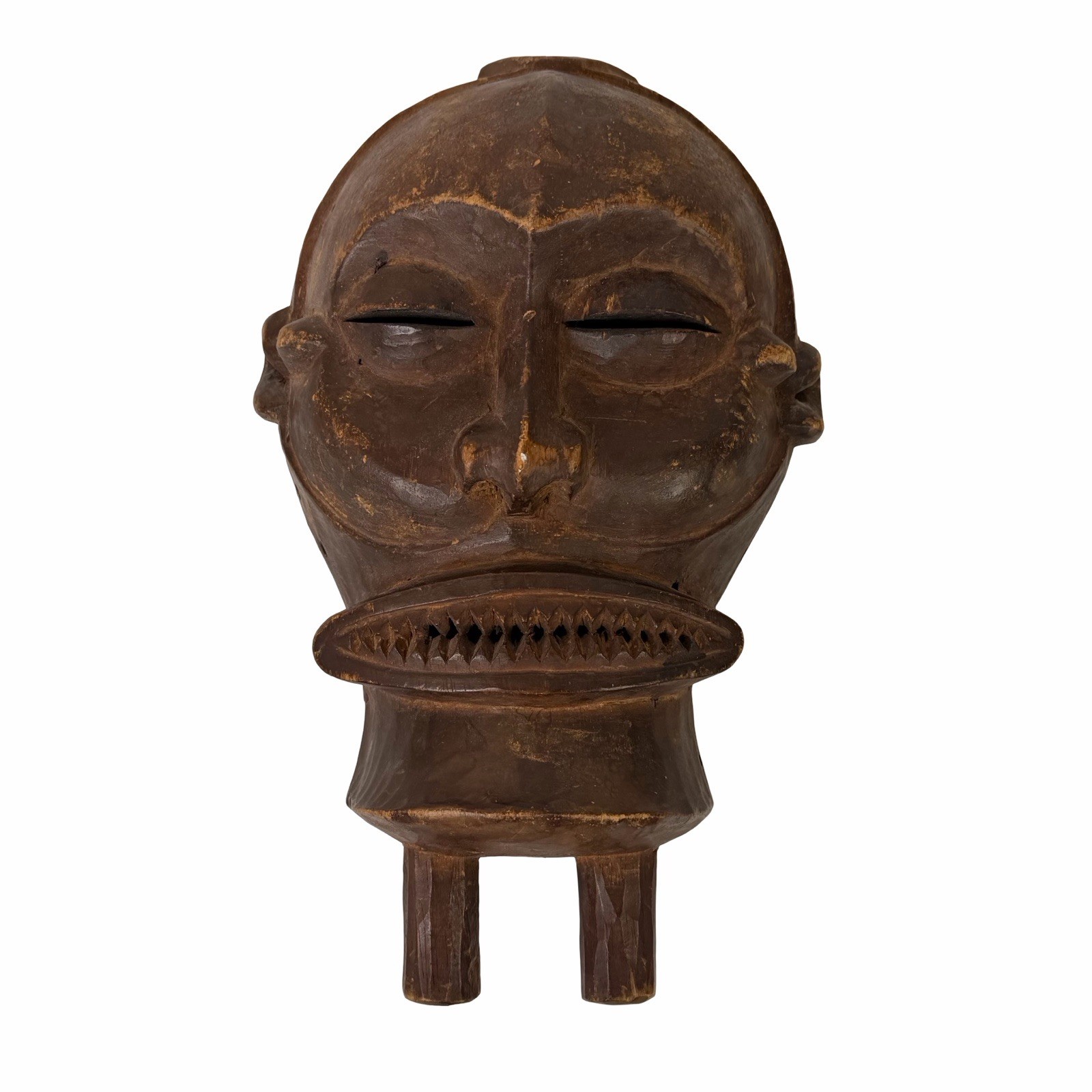 Antique Hand-Carved African Makonde Helmet Mask,Vivien Kellems Estate Provenance