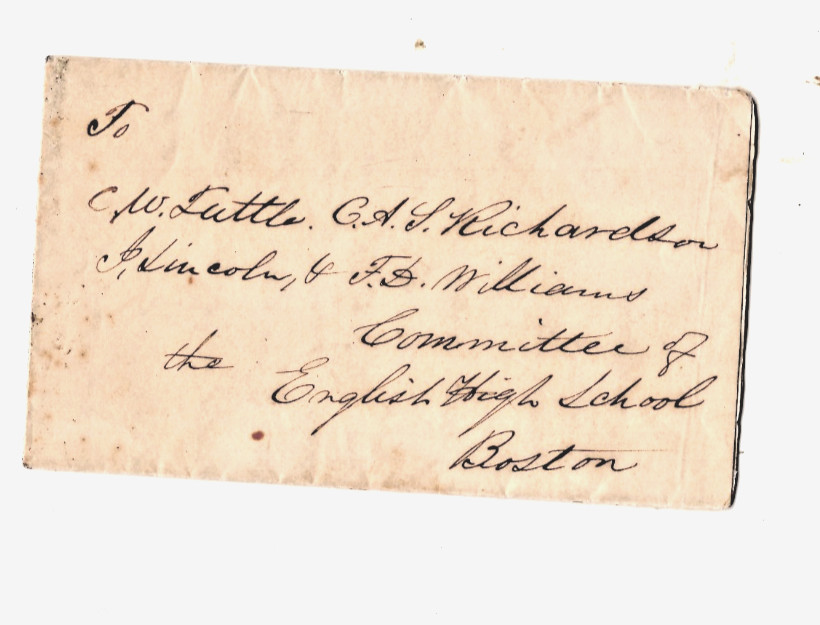ABBOTT LAWRENCE,PHILANTROPIST, 1844 LETTER PRAISING BOSTON ENGLISH HIGH SCHOOL ABBOTT LAWRENCE,PHILANTROPIST, 1844 LETTER PRAISING BOSTON ENGLISH HIGH SCHOOL