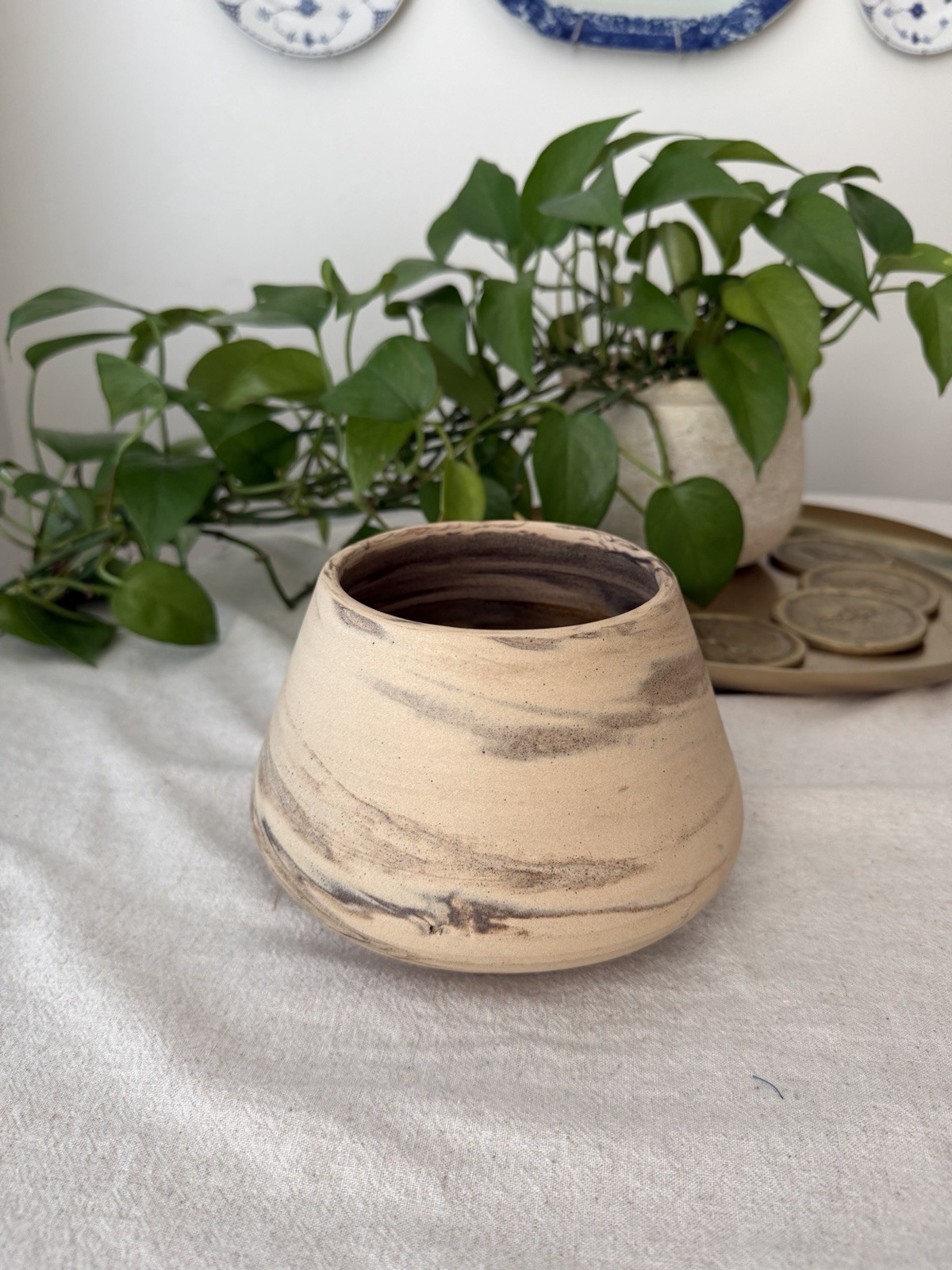 West Elm Marble Stone Planter, Small
