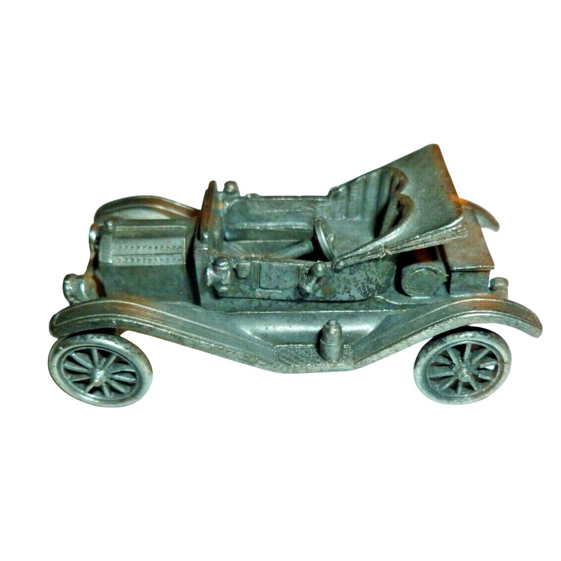 Vintage Miniature Diecast Metal Car Model T Roadster Pewter Tone Figurine