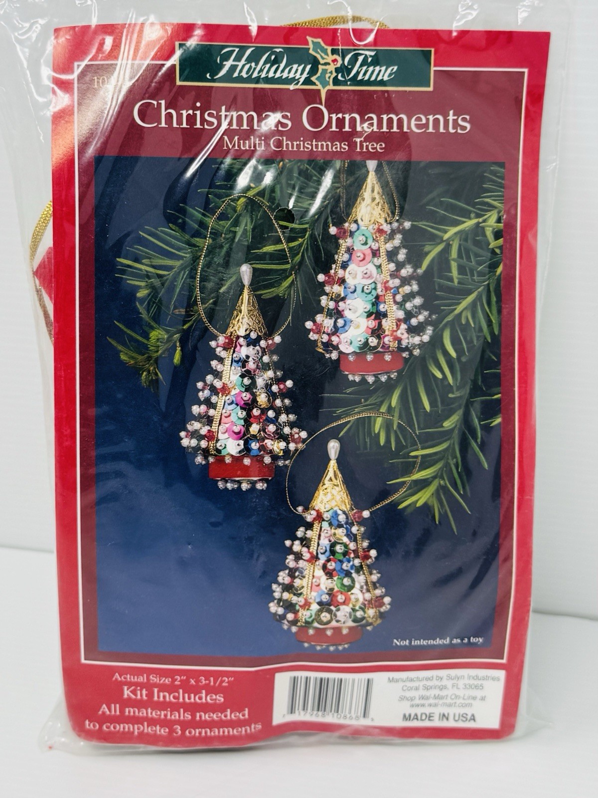 Vtg. Sulyn Holiday Time Christmas Sequins/Bead Ornament Kits Made In USA