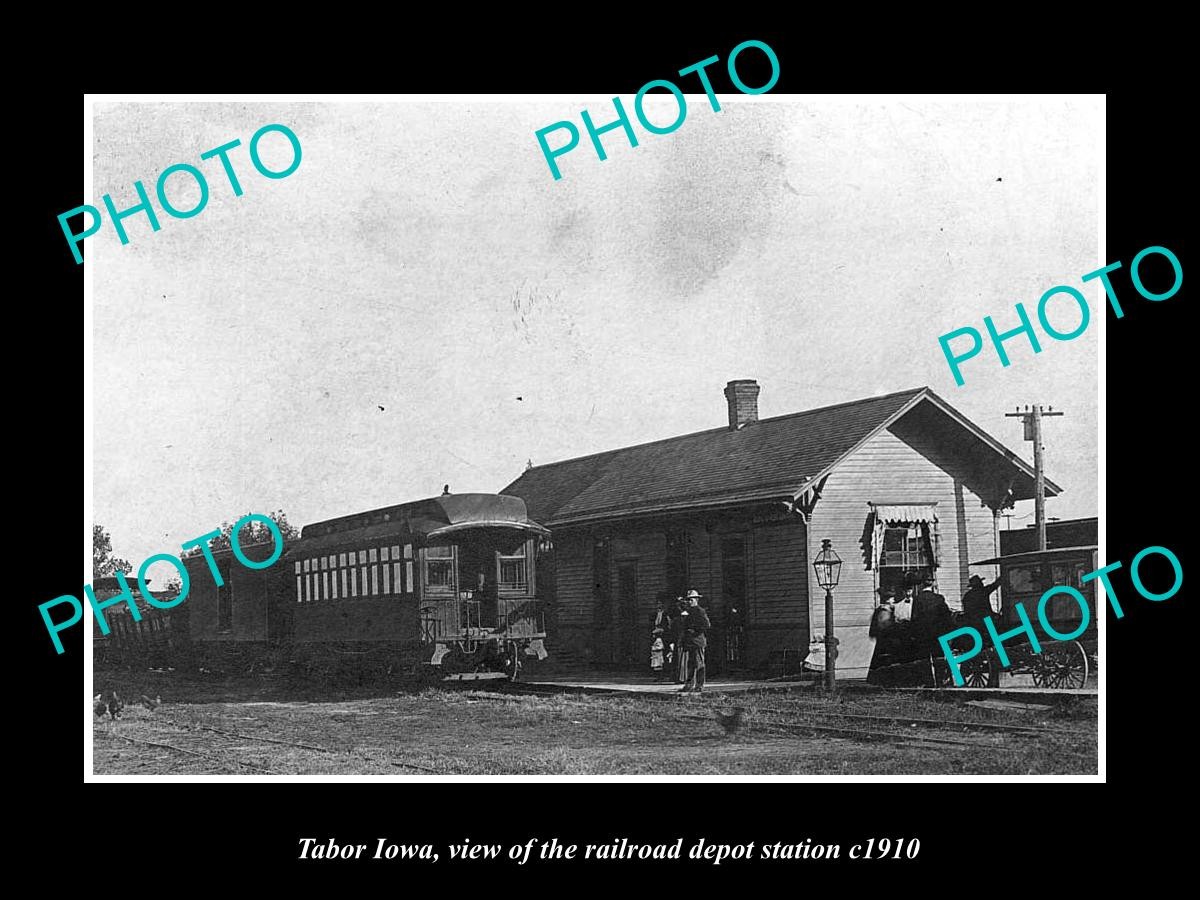 Tabor Iowa View Of The Railroad Depot c1910 Old Large Historic Photo