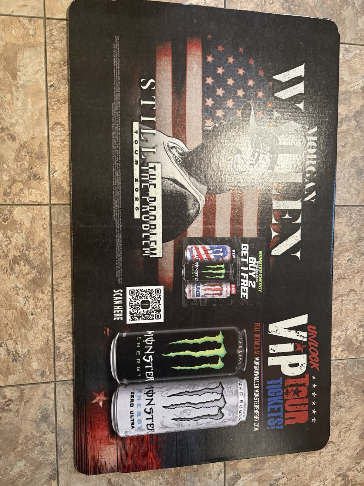 Monster Energy Morgan Wallen Large cardboard display header sign Topper 32