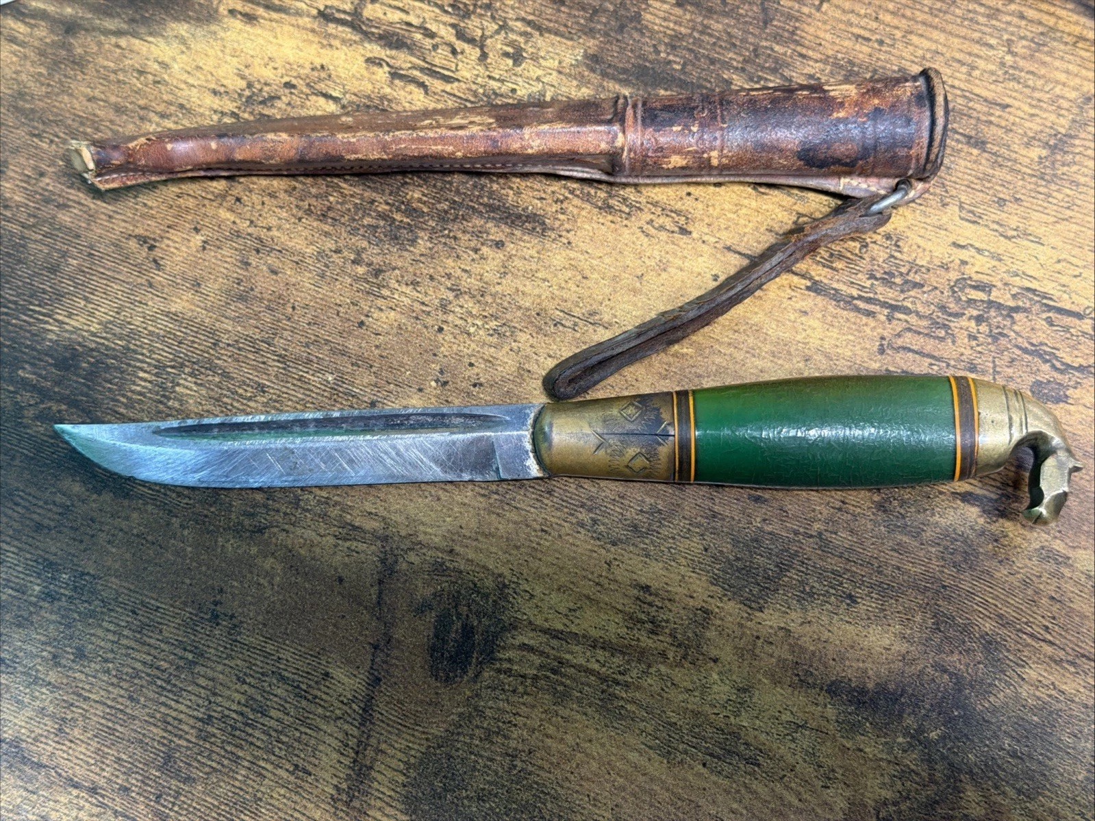 Handmade Antique Horsehead Knife With leather Sheath