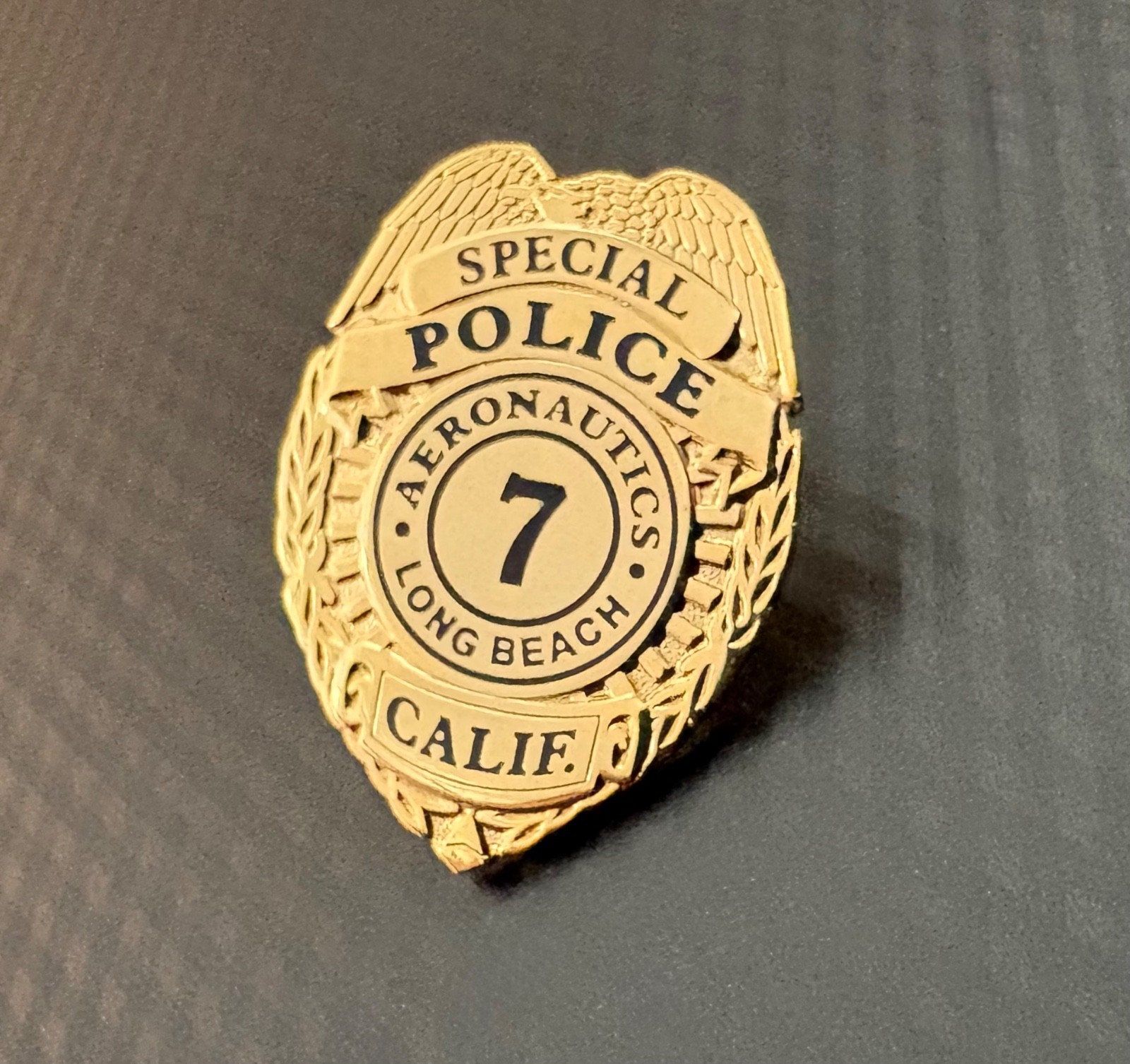 Long Beach, California Special Police (Aeronautics) Gold Lapel Pin - NEW