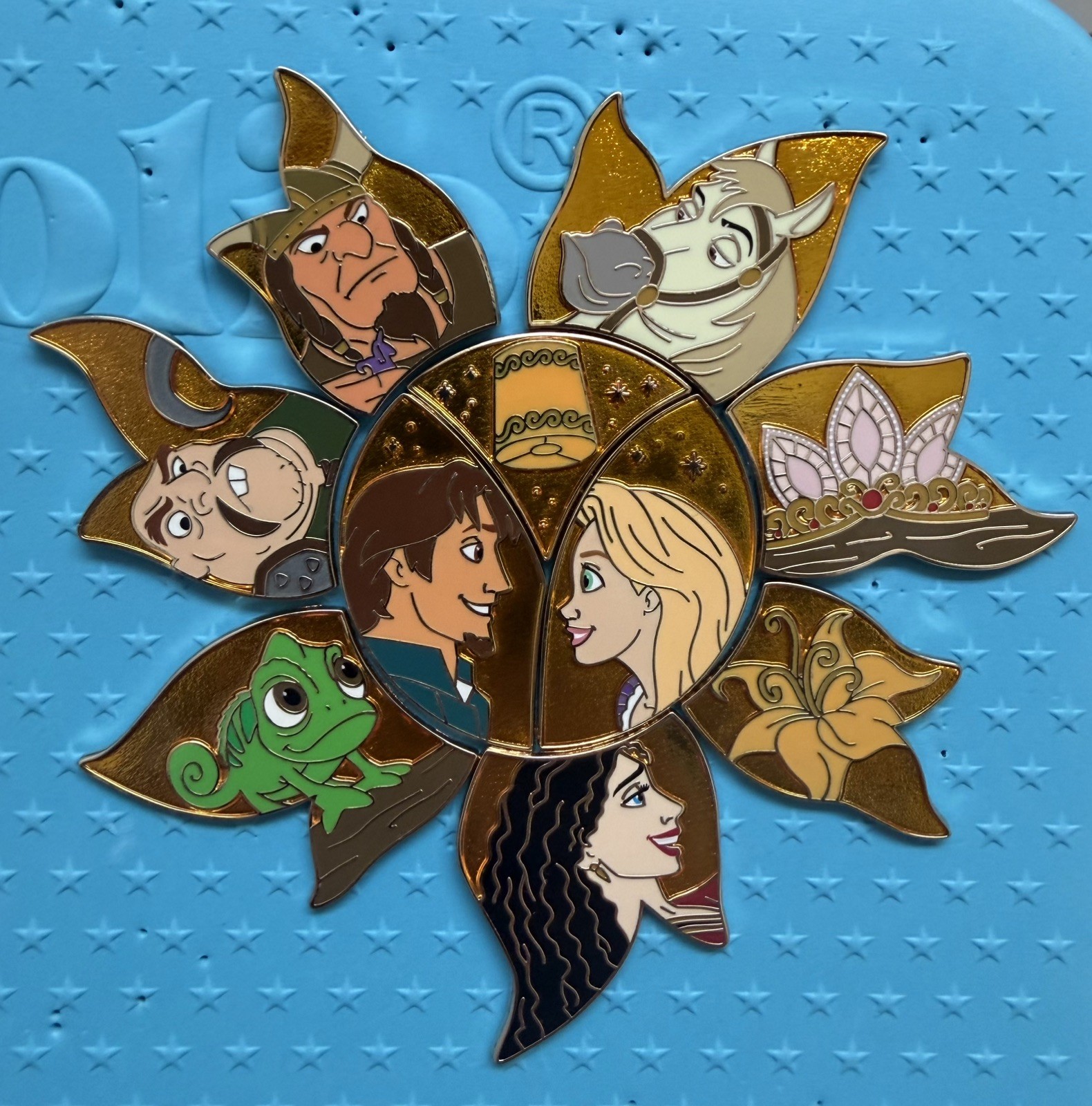 2025 Disney Parks Tangled Complete Set Of 10 15th Anniversary Sun Puzzle Pin