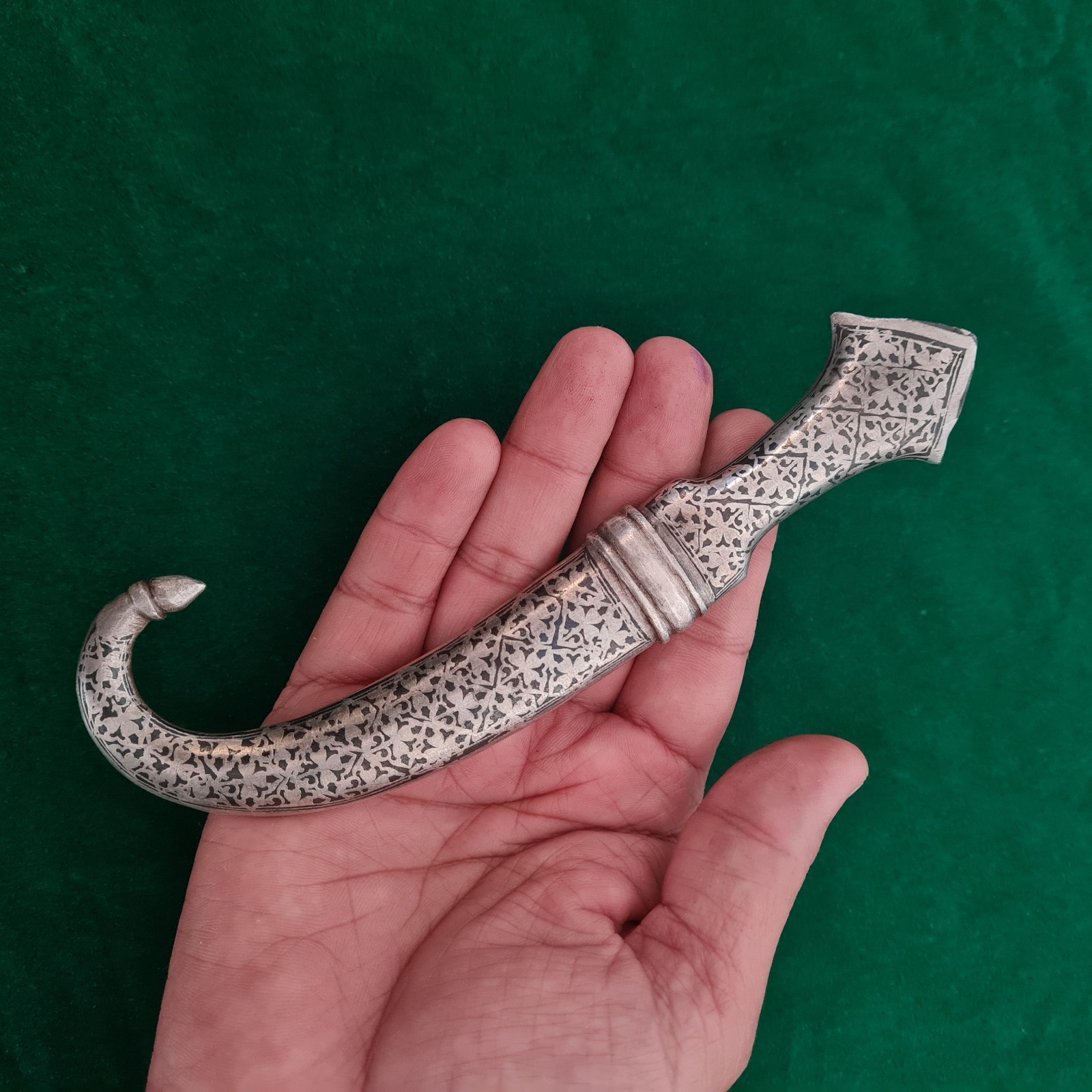 Indo Persian Indian tiny paper cutter Silver Koftgari jambiya Dagger khanjar