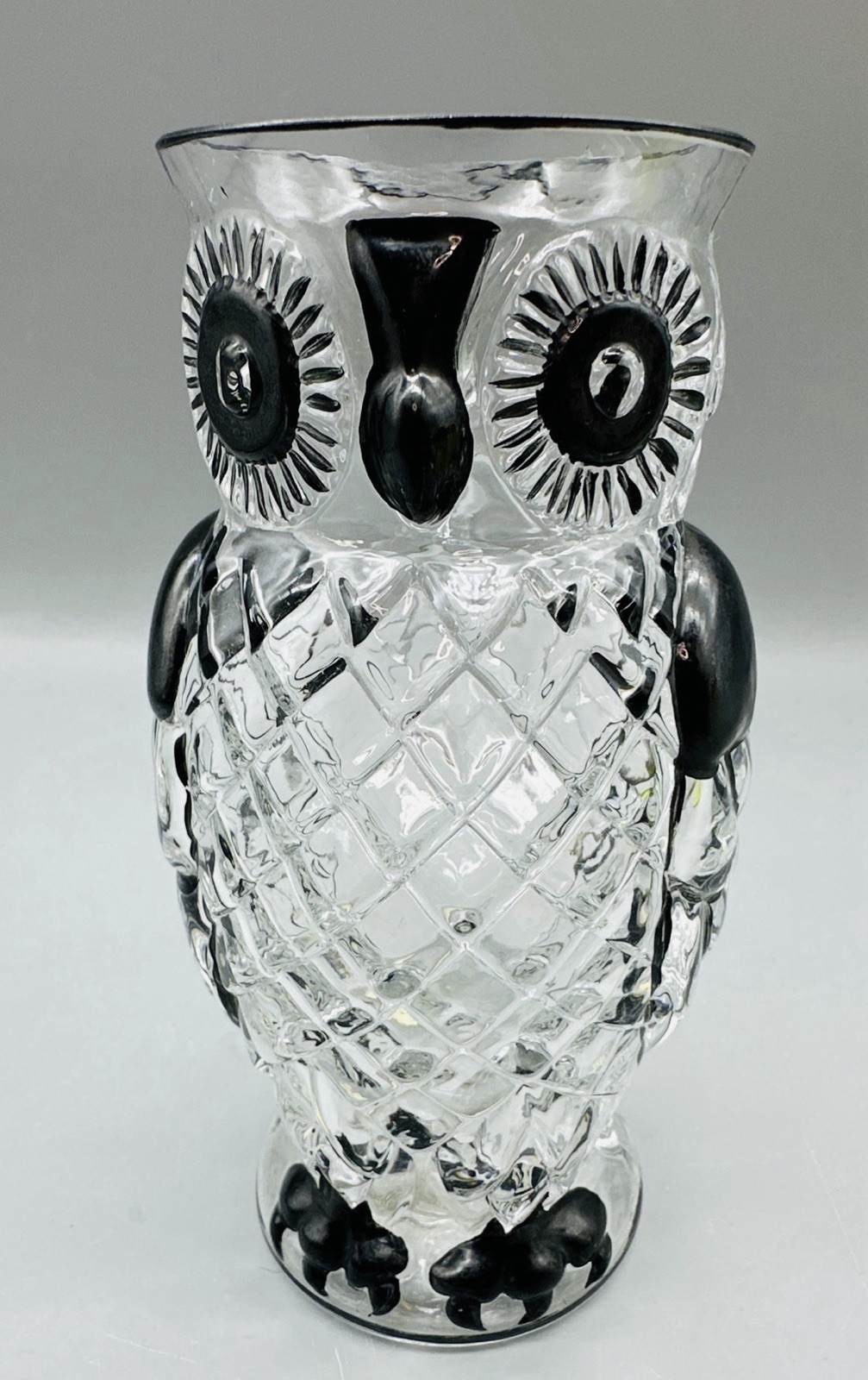 Rare Vtg Owl Glass Vase Pitcher Leopold Palda FAMOSA LPW AUSTRIA MCM 1960-70’s